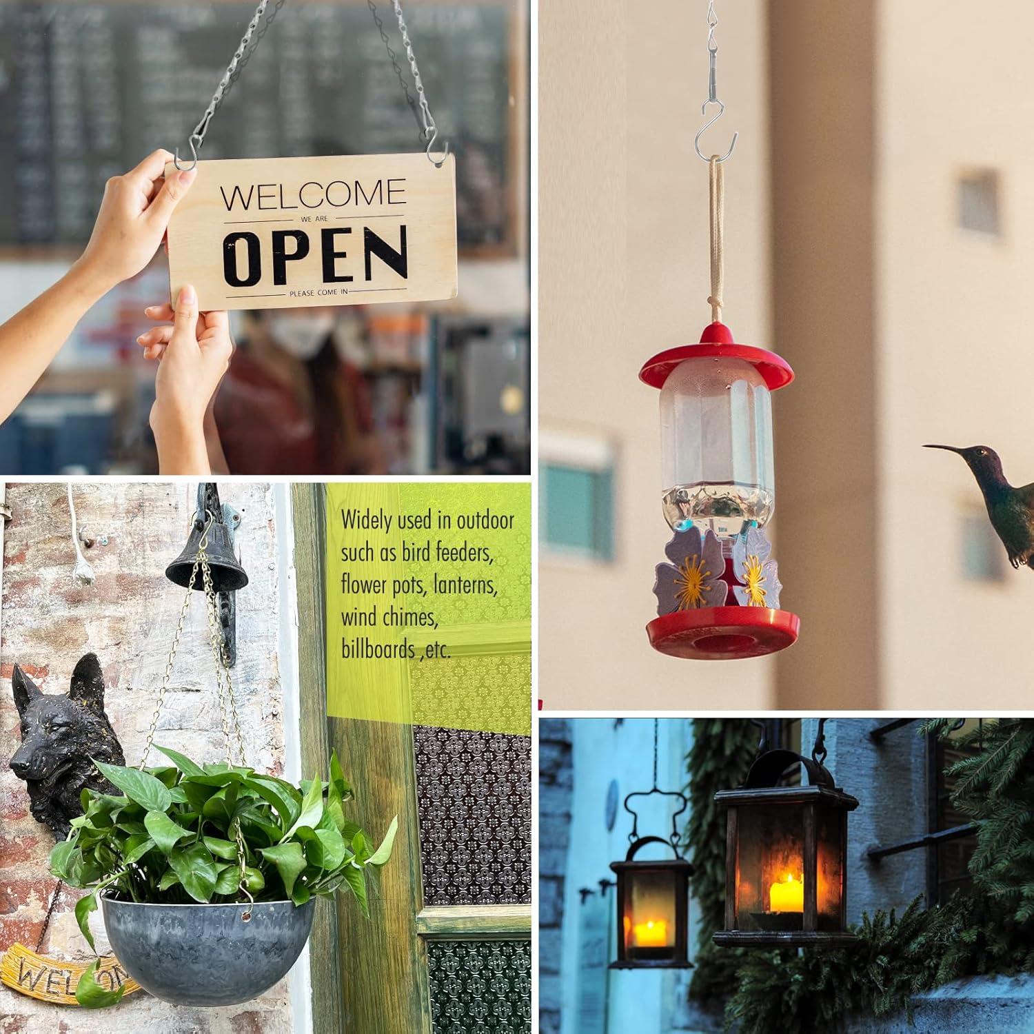 Cadena Colgante Plateada Fetanten 60 cm para Plantas 10 PCS