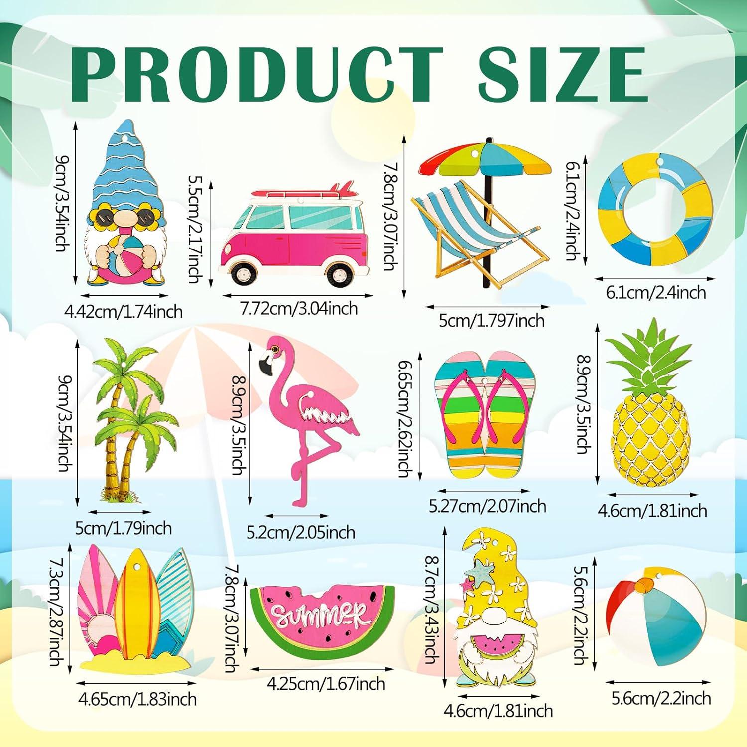 Recortes de Madera JellyArch 36 Pcs Verano DIY Multicolor