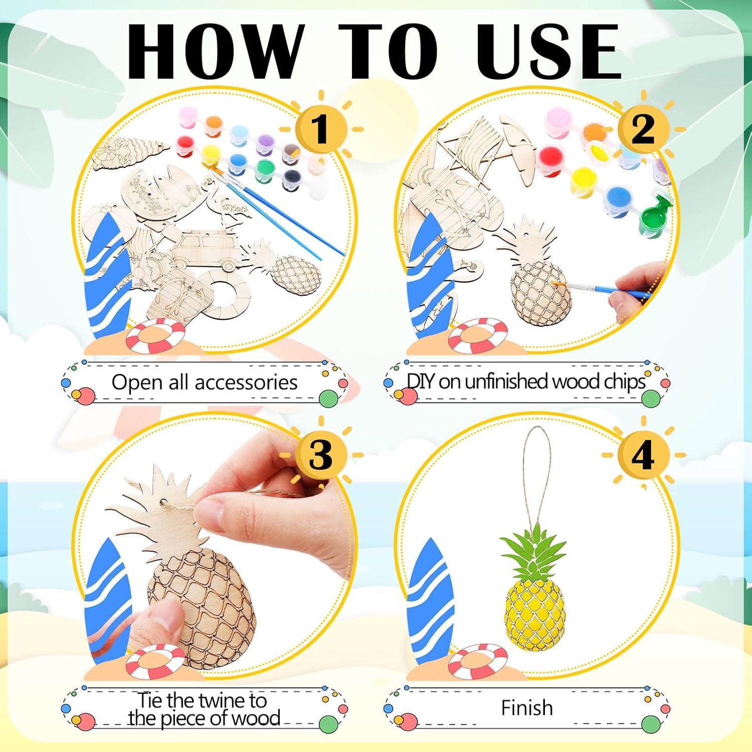 Recortes de Madera JellyArch 36 Pcs Verano DIY Multicolor