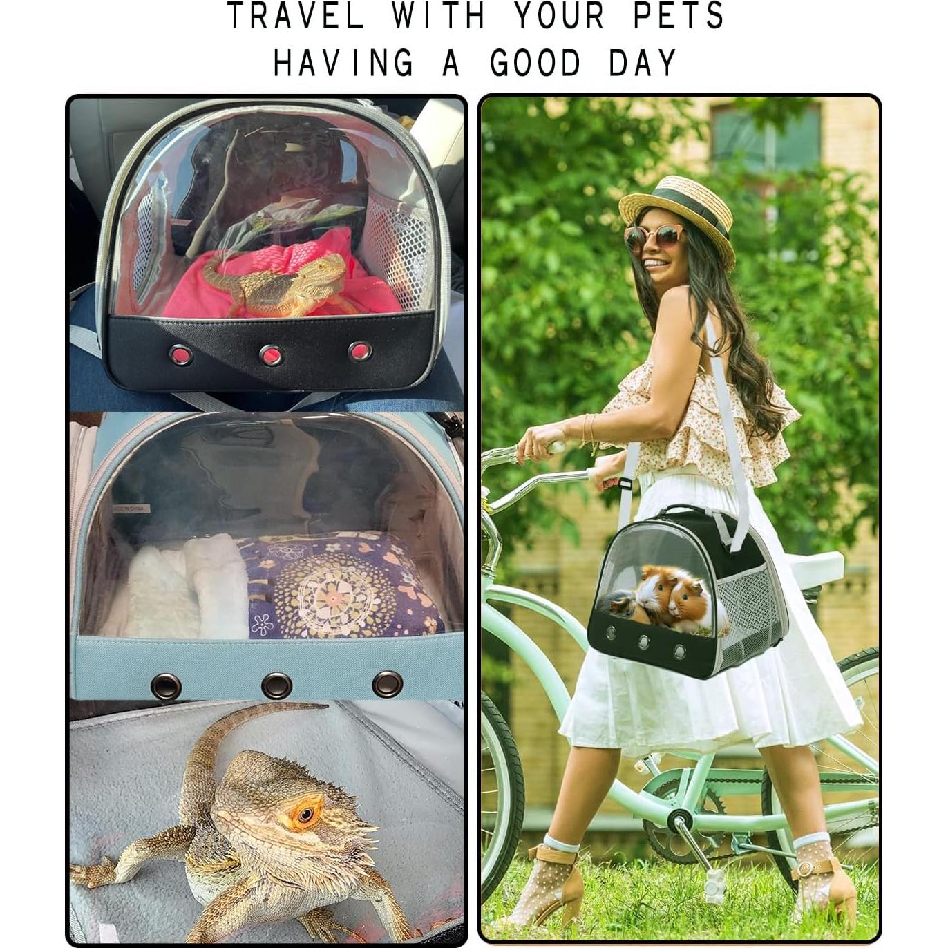 Transportador de Pequeños Animales WEVONIGU Negro 30.48x25.4cm