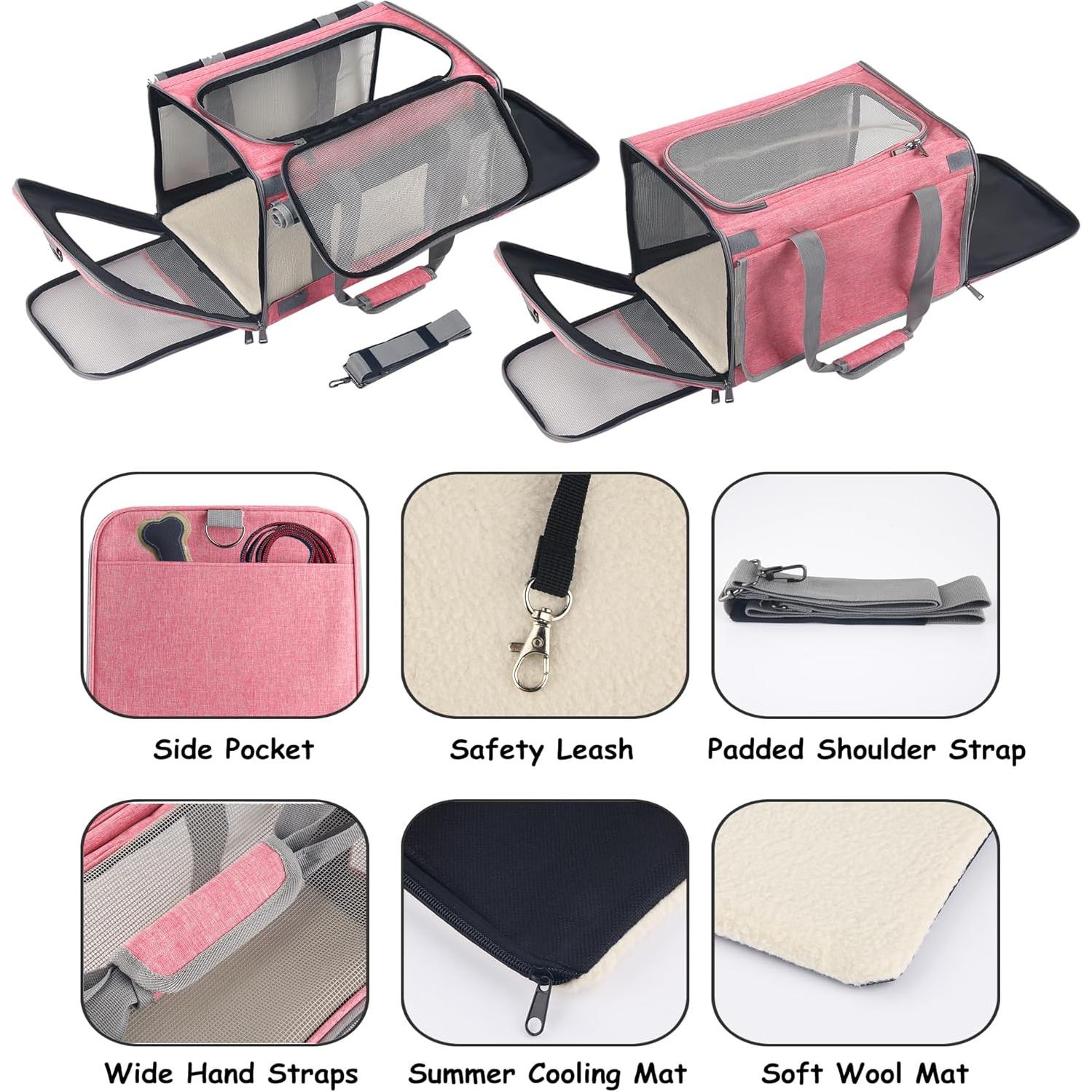 Transportadora de Gato Grande SGZN Rosa 47x30.5x30.5cm