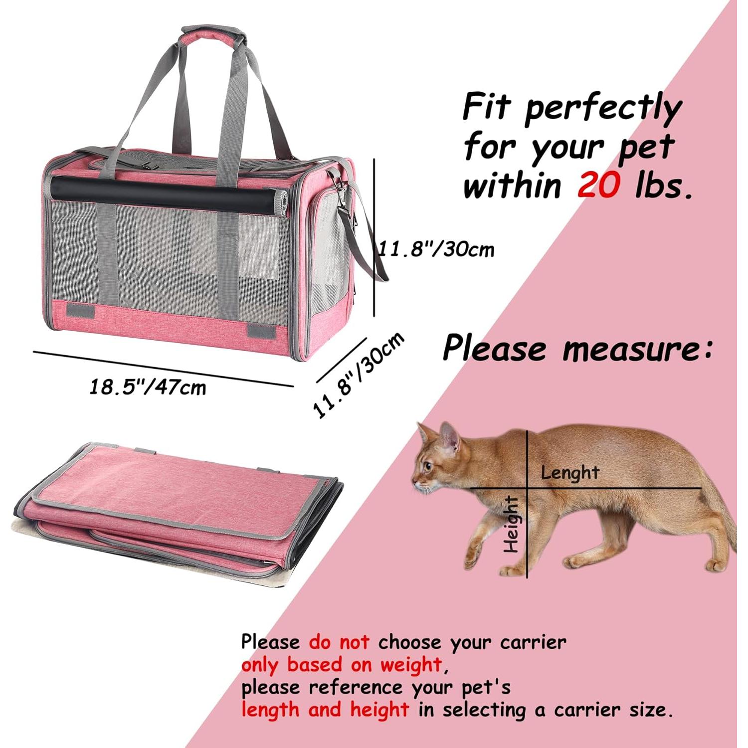 Transportadora de Gato Grande SGZN Rosa 47x30.5x30.5cm