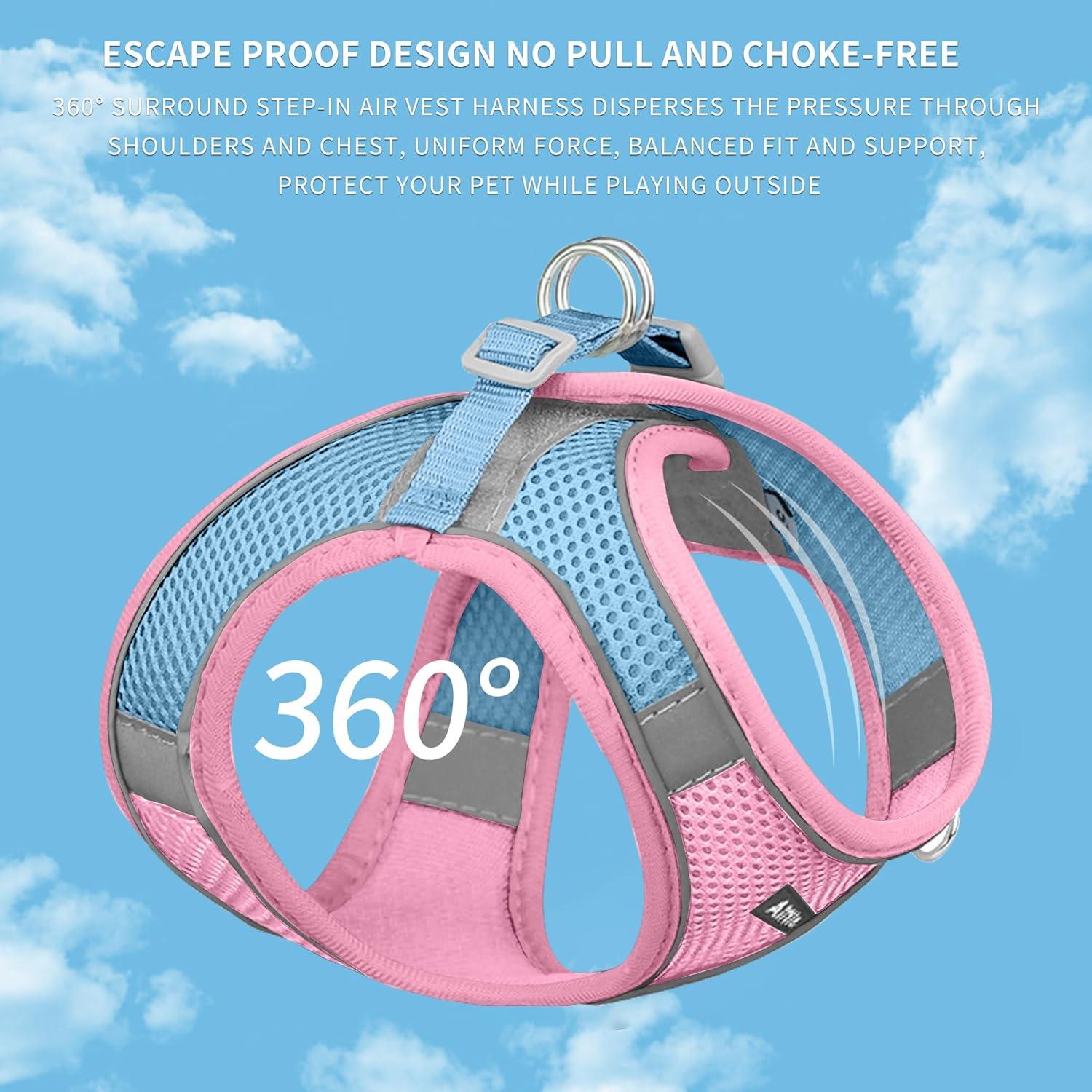 Arnés para Perro AIITLE Rosa XXS con Correa Reflectante