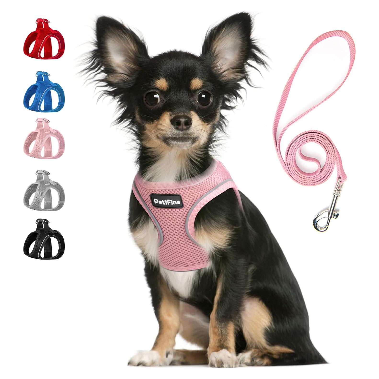 Arnés y Correa PetiFine para Perros Pequeños Transpirable XS Rosa