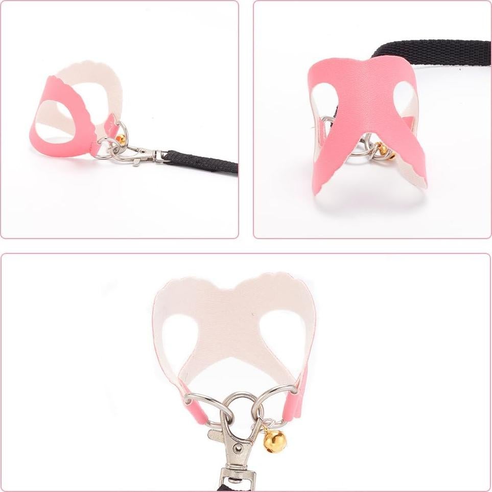 Arnés y Correa para Hámster DELORIGIN Rosa 3 Tamaños Ajustables