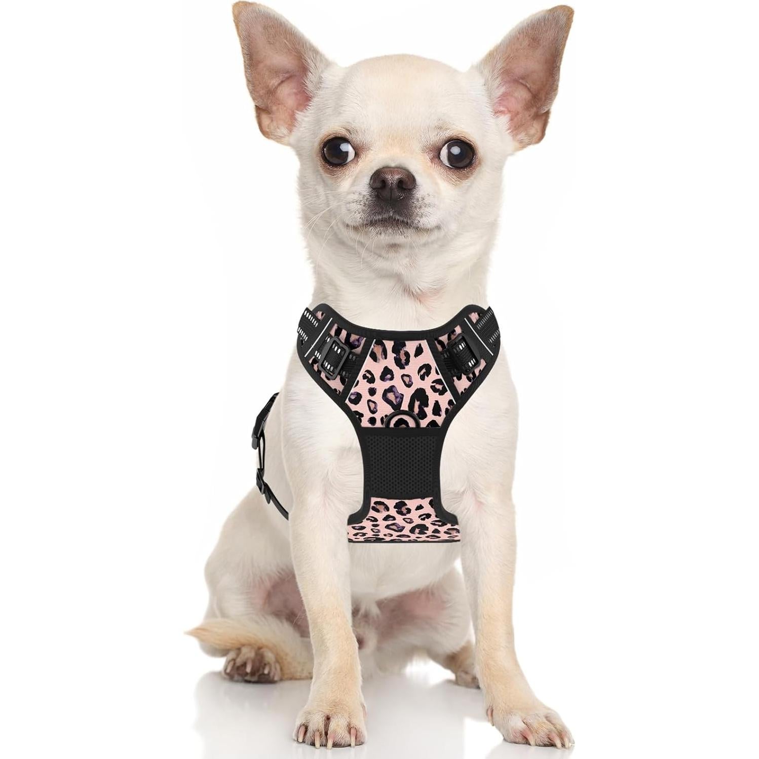 Arnés para Perros Rnivvi Chaleco Ajustable Leopardo Rosa