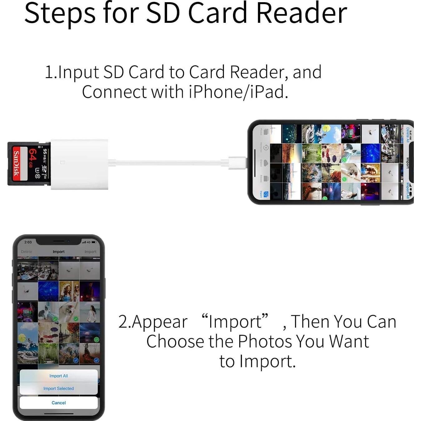 Lector de tarjeta SD Lightning FUHAYA para iPhone y iPad