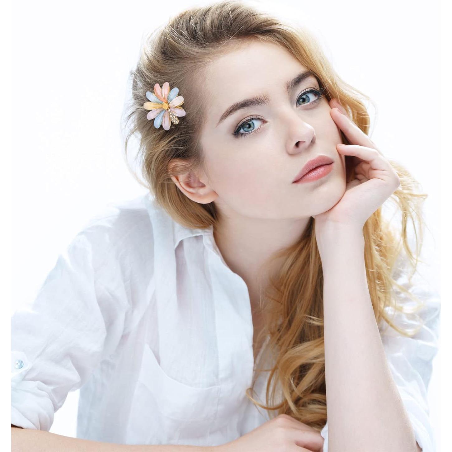 10 Clips Decorativos para el Cabello XunYee - Rhinestone y Flores