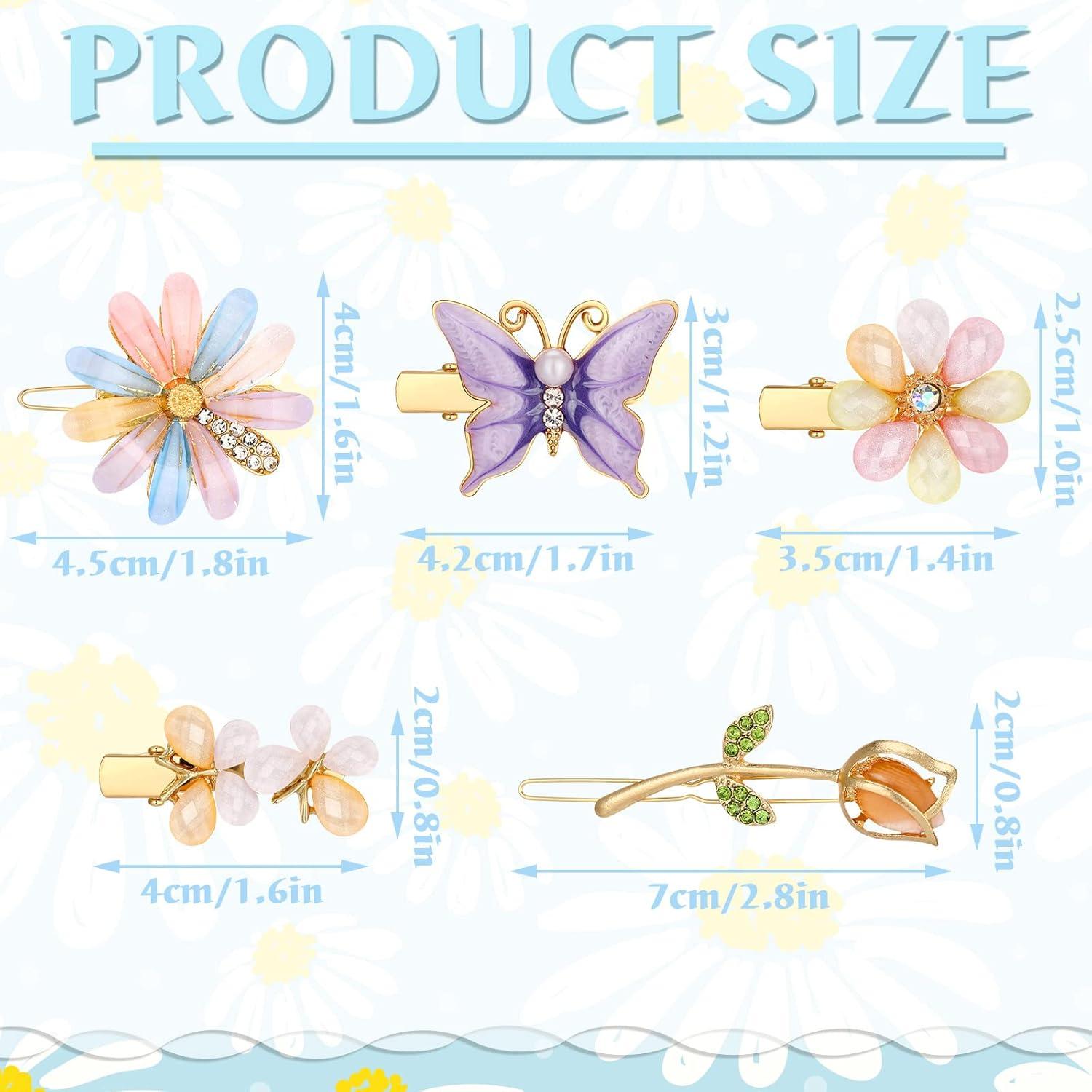 10 Clips Decorativos para el Cabello XunYee - Rhinestone y Flores