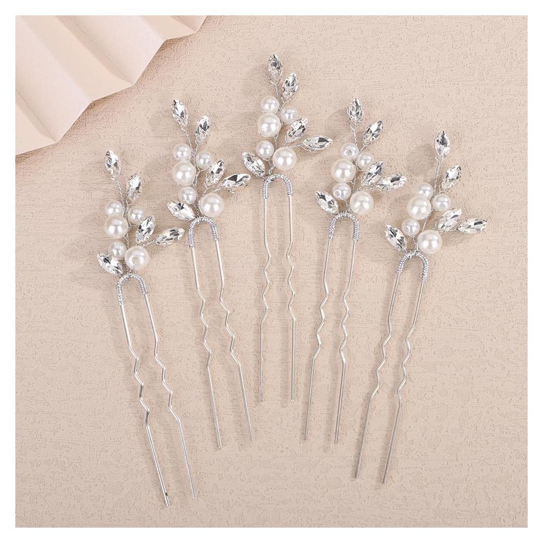 Juego de 5 horquillas de perlas doradas Rumtock2024