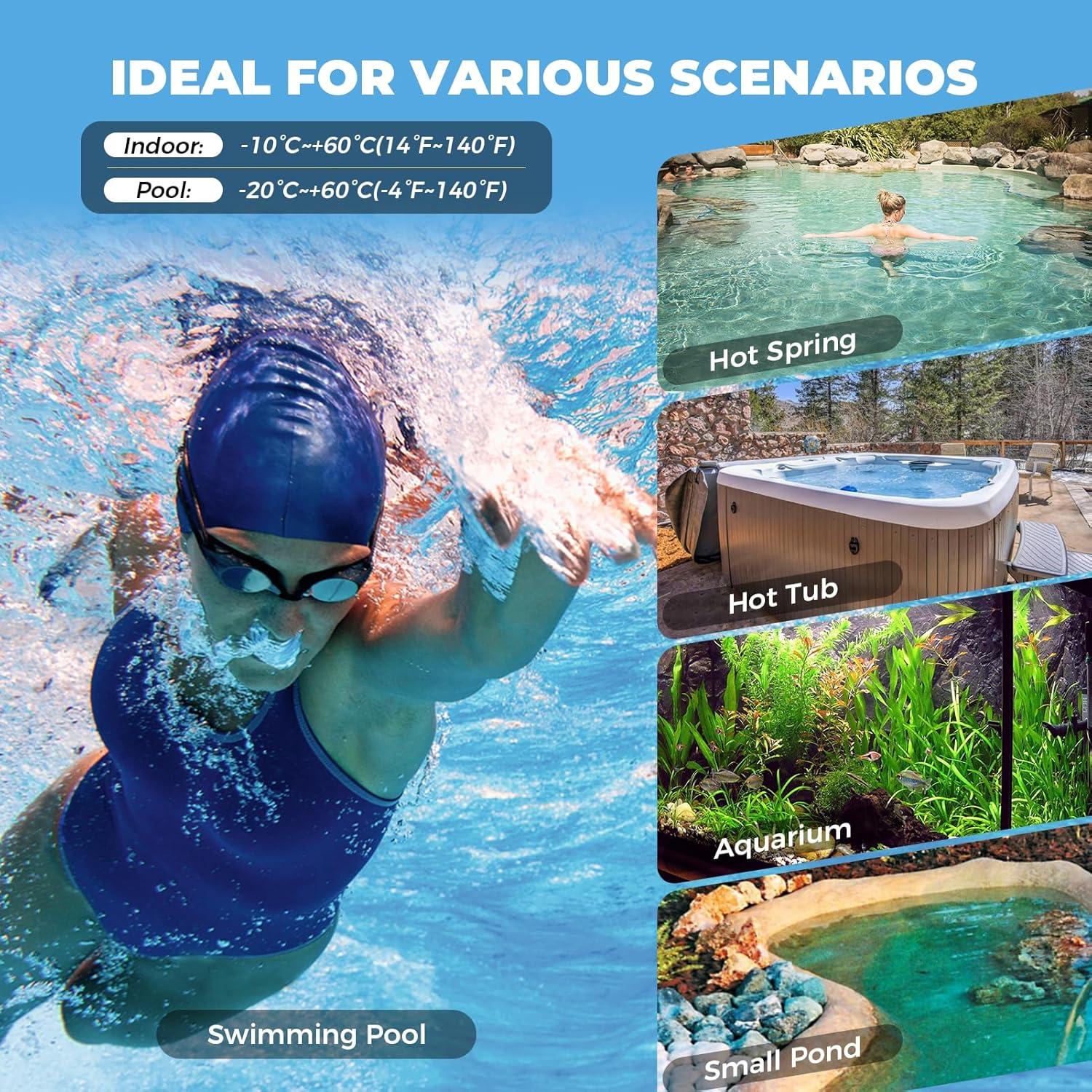 Termómetro Digital Inalámbrico HEYAXA para Piscina Azul