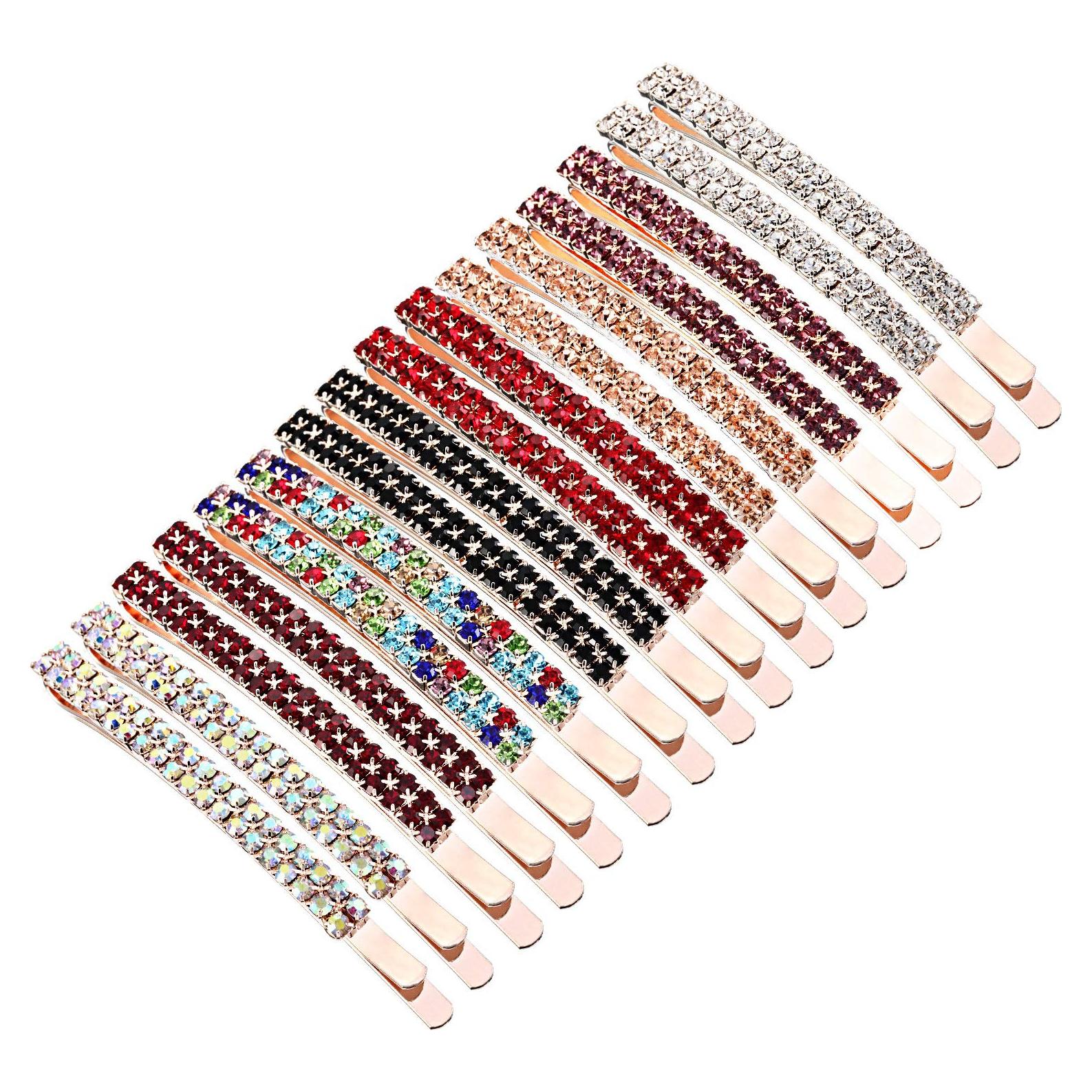 Horquillas de Rhinestone Yaomiao 16 Piezas Elegantes para Cabello