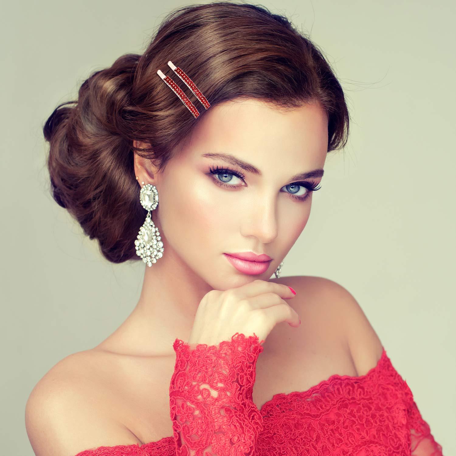 Horquillas de Rhinestone Yaomiao 16 Piezas Elegantes para Cabello