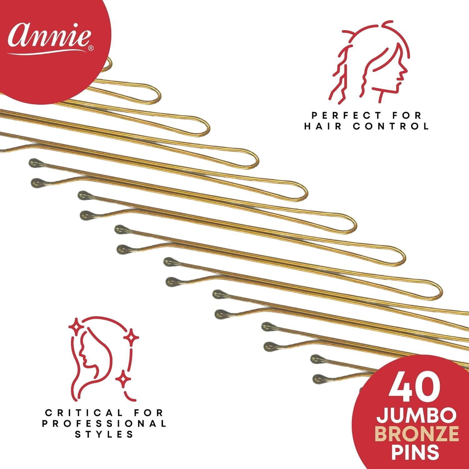 Pinzas de Cabello Jumbo Annie 40 Cuentas Color Bronce