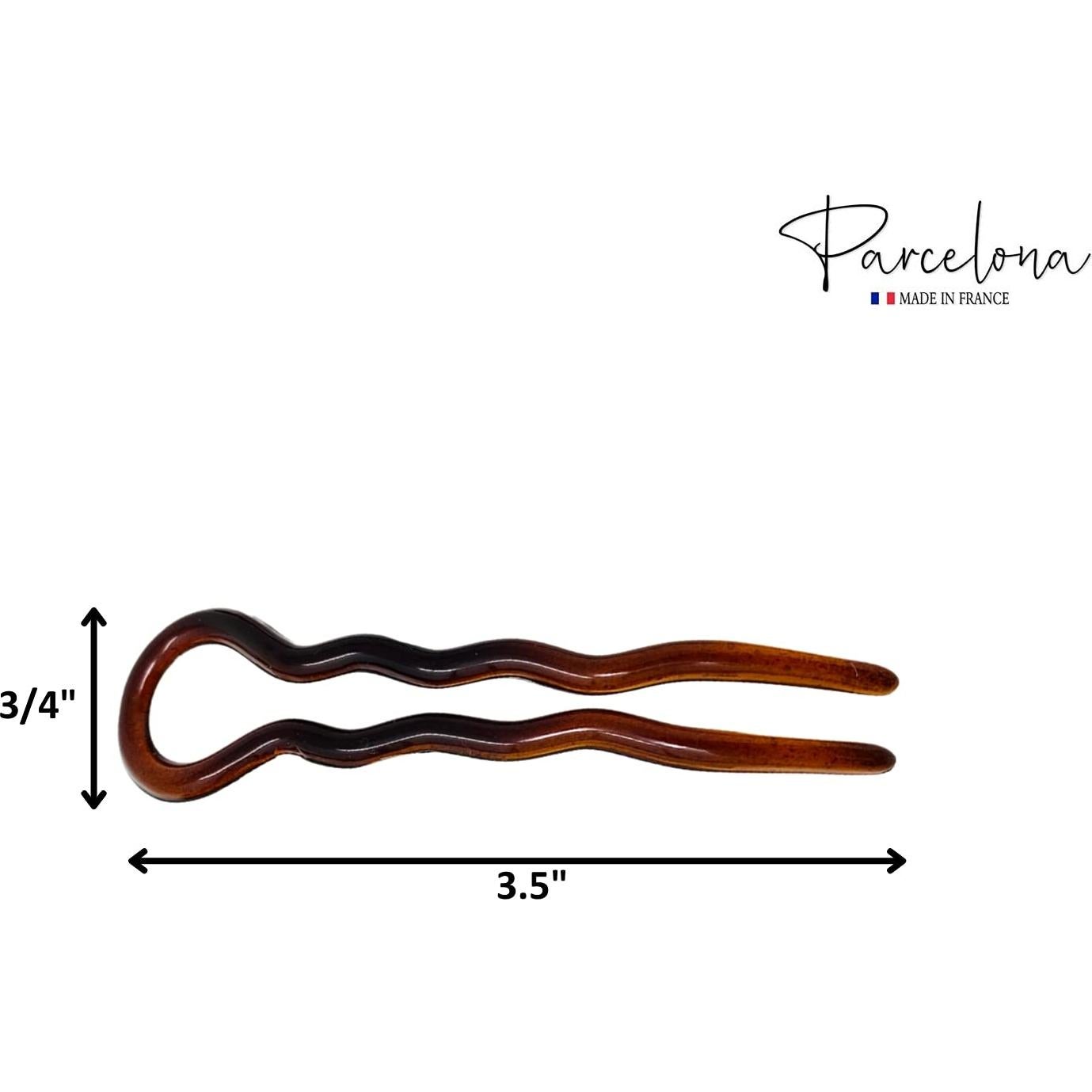 Pinzas para el Cabello Parcelona Chignon Carey Marrón Set de 3