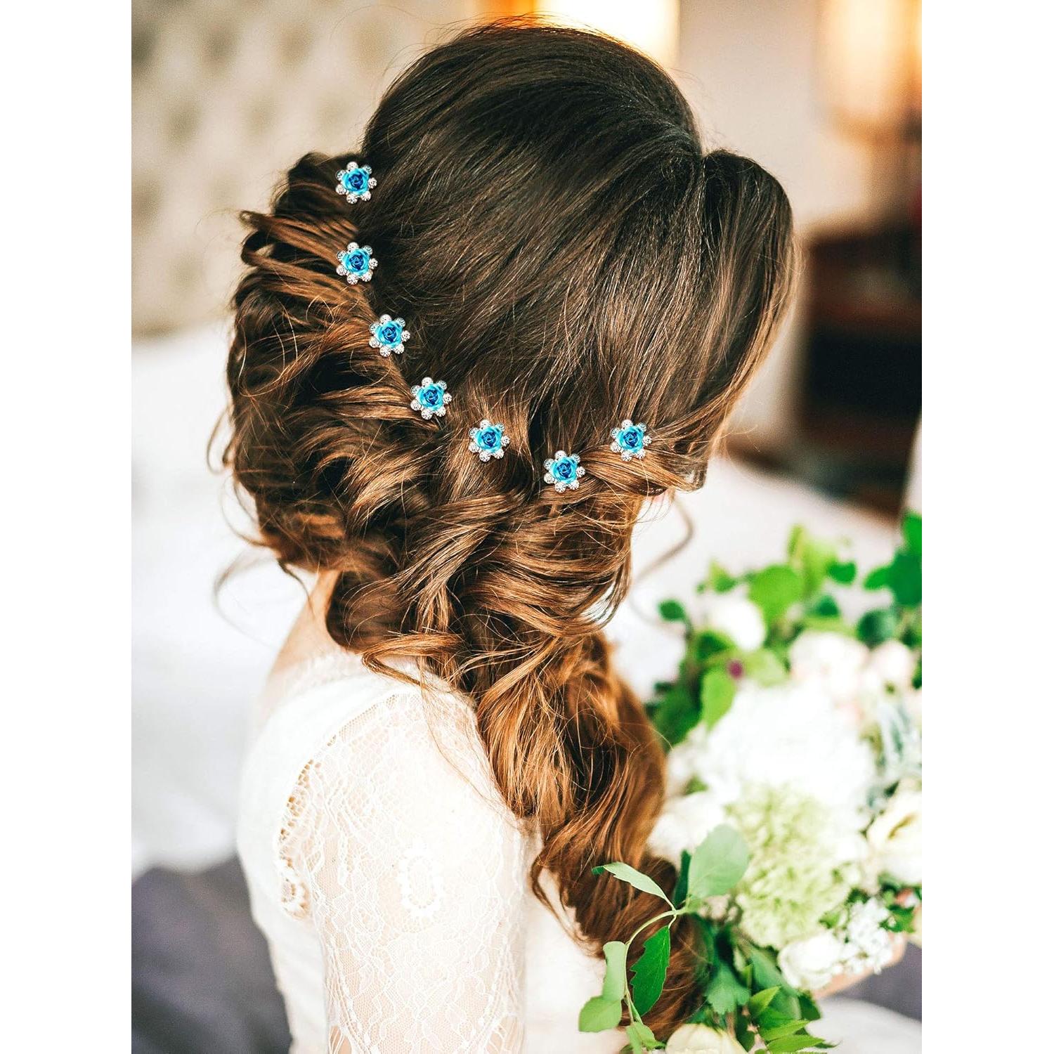 30 Clips de Cabello con Rhinestones Rosa Chuangdi 6 Colores