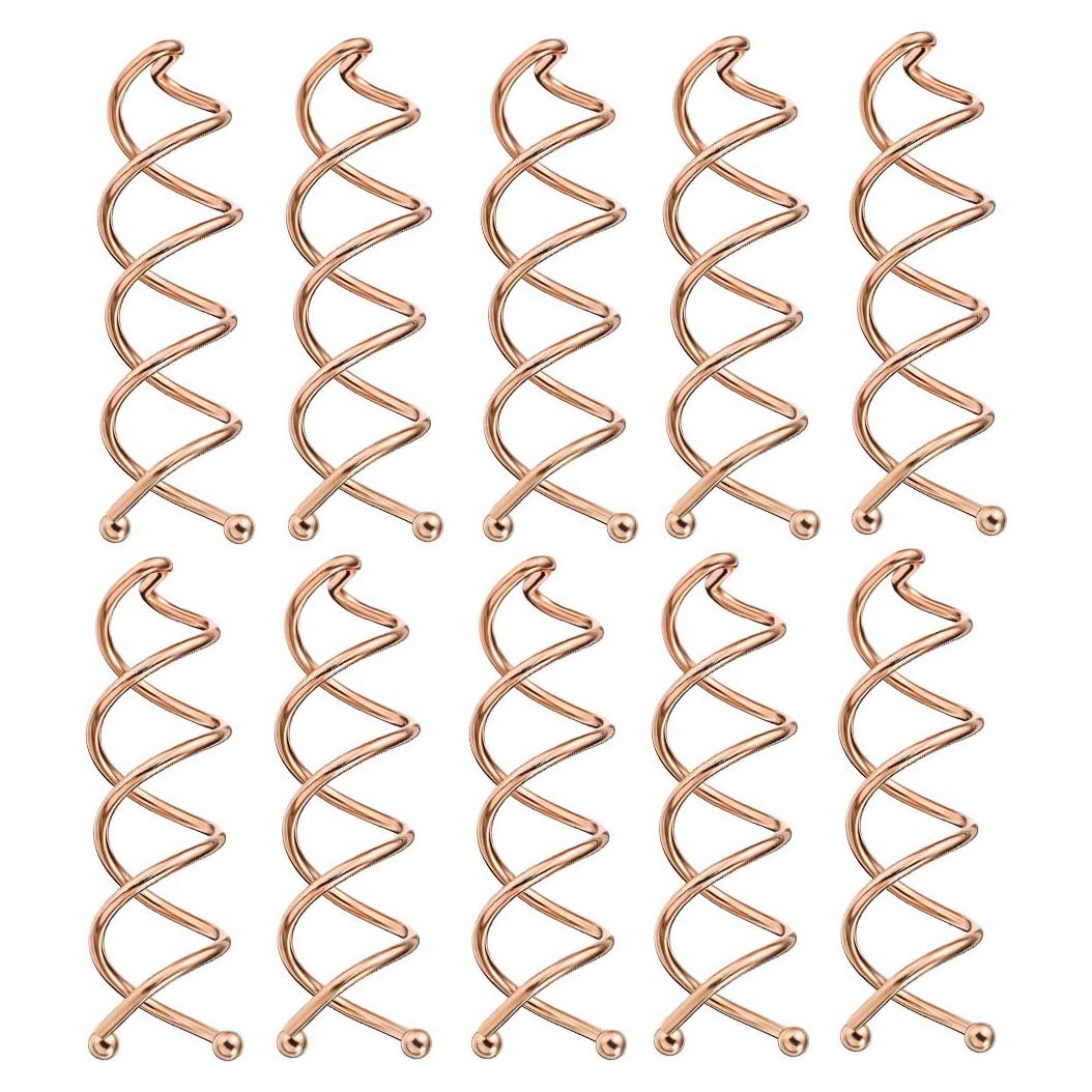 Pinzas de Cabello en Espiral LHAAAYF - 10 Piezas Oro Rosa
