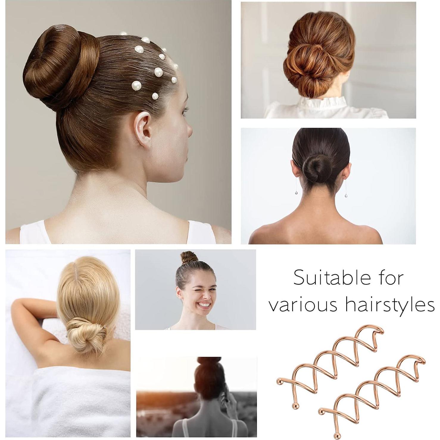 Pinzas de Cabello en Espiral LHAAAYF - 10 Piezas Oro Rosa