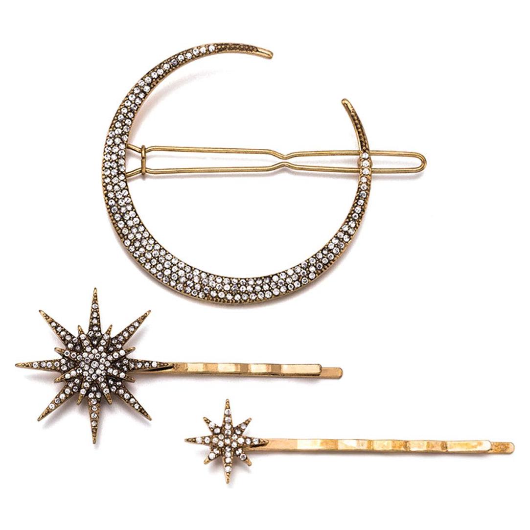 Clip para el cabello Numblartd - 3 piezas con rhinestones