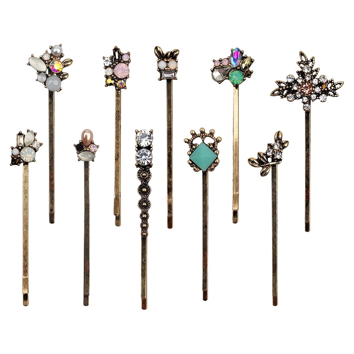 10 Clips para el Cabello Retro CloverU - Horquillas Elegantes