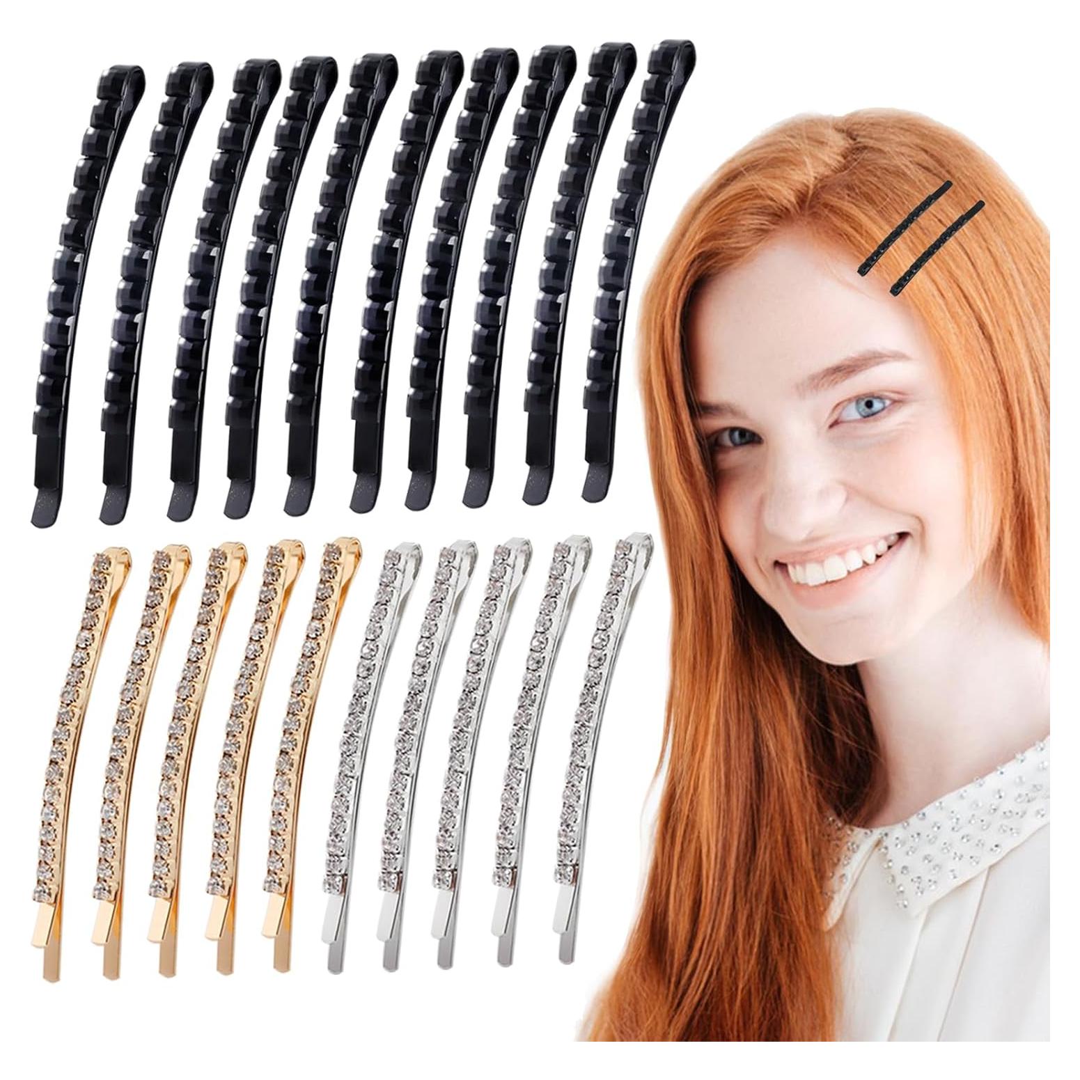 20 Horquillas de Strass HLTOO Clips de Pelo Brillantes