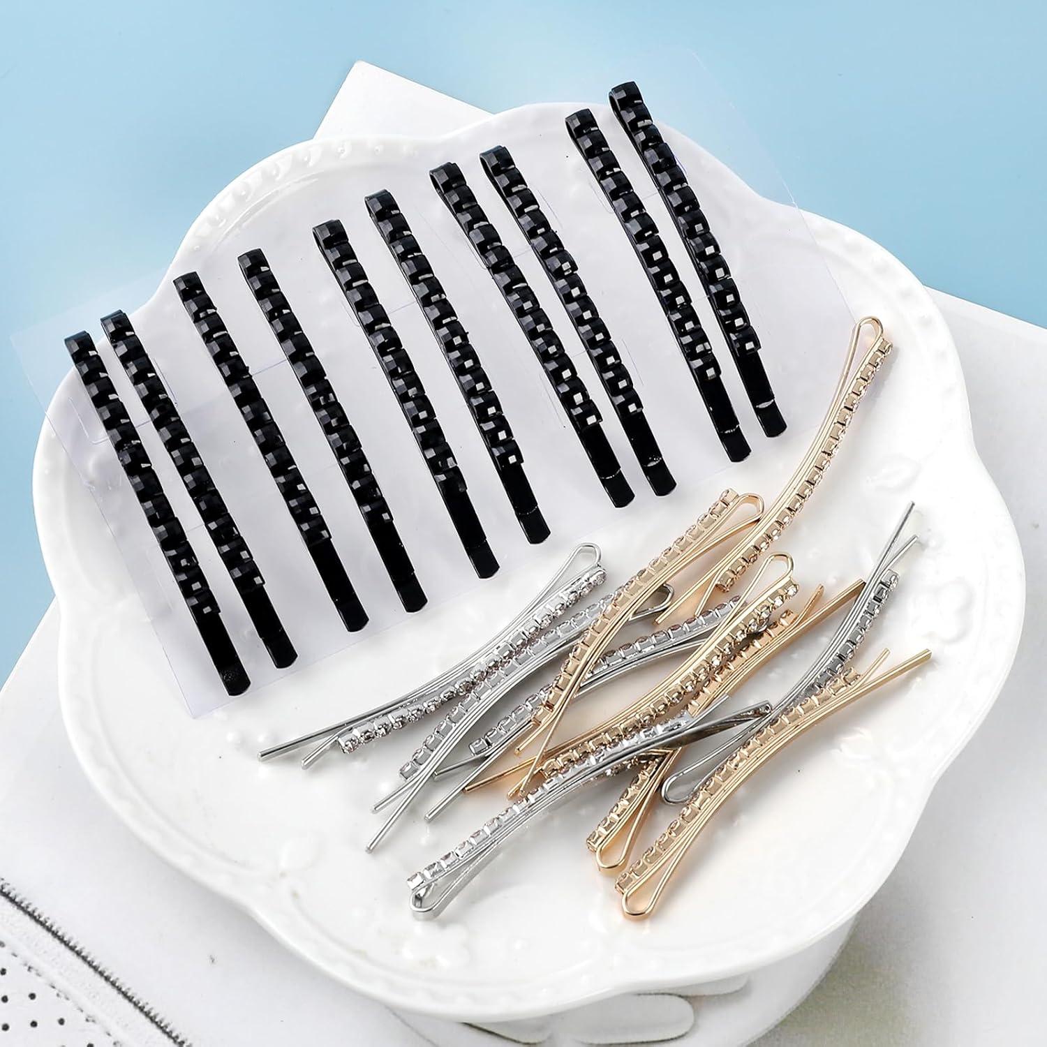 20 Horquillas de Strass HLTOO Clips de Pelo Brillantes