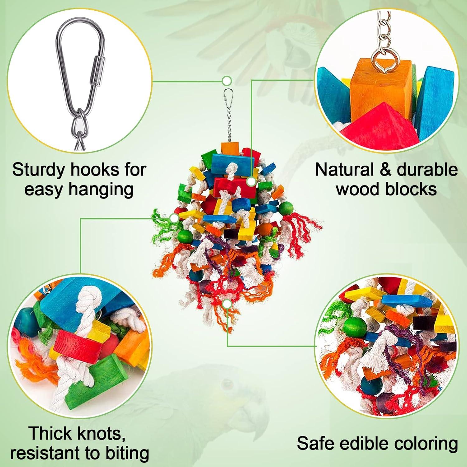 Juguete Grande para Loros MEWTOGO - Bloques de Madera 43.2x21.6cm