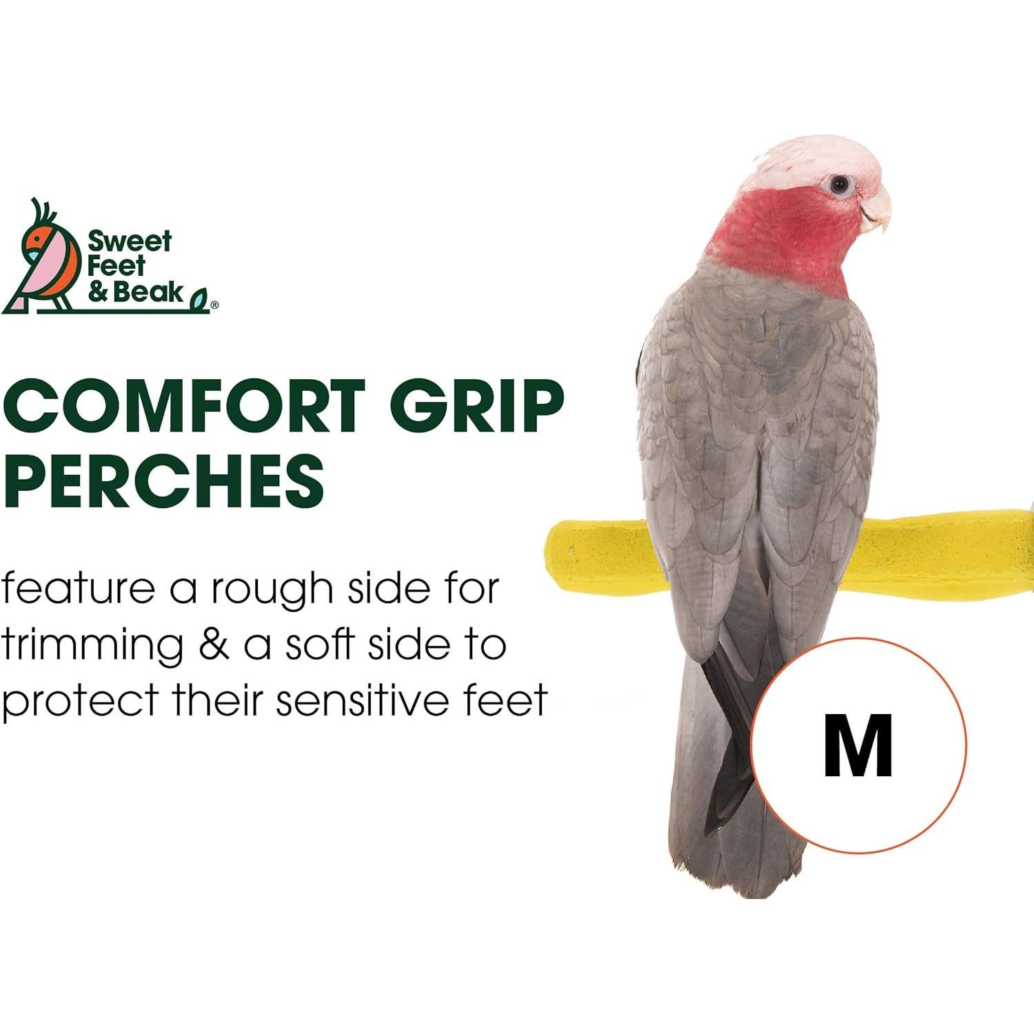 Percha de Seguridad Mediana Sweet Feet & Beak 21.6 cm Amarillo