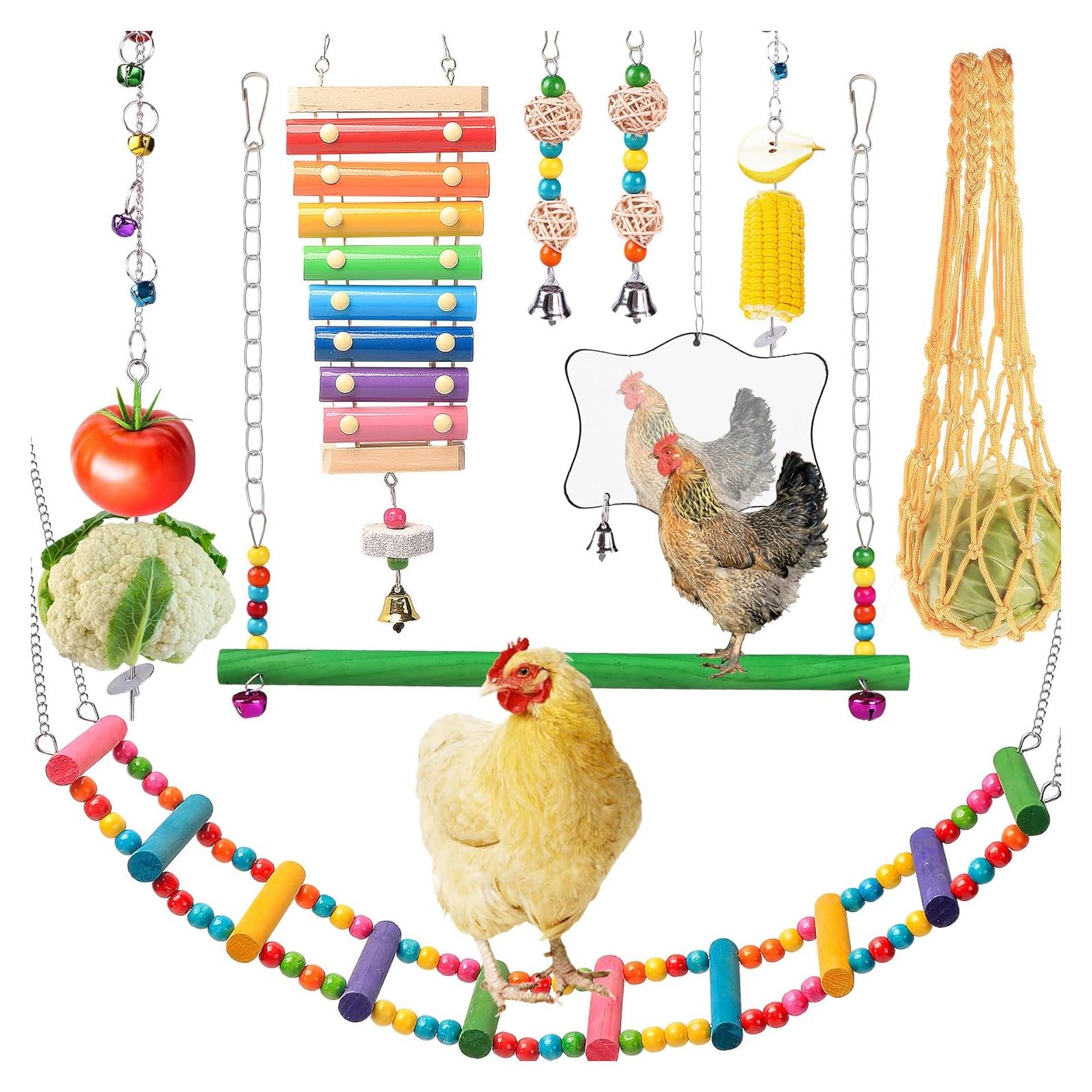 Juguetes para Pollos KAKUNM 9PCS Set Enriquecimiento