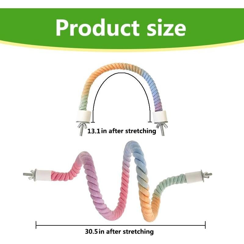 Perchas de Cuerda para Aves XINGLE 3 Pcs 33.4 y 77.5 cm