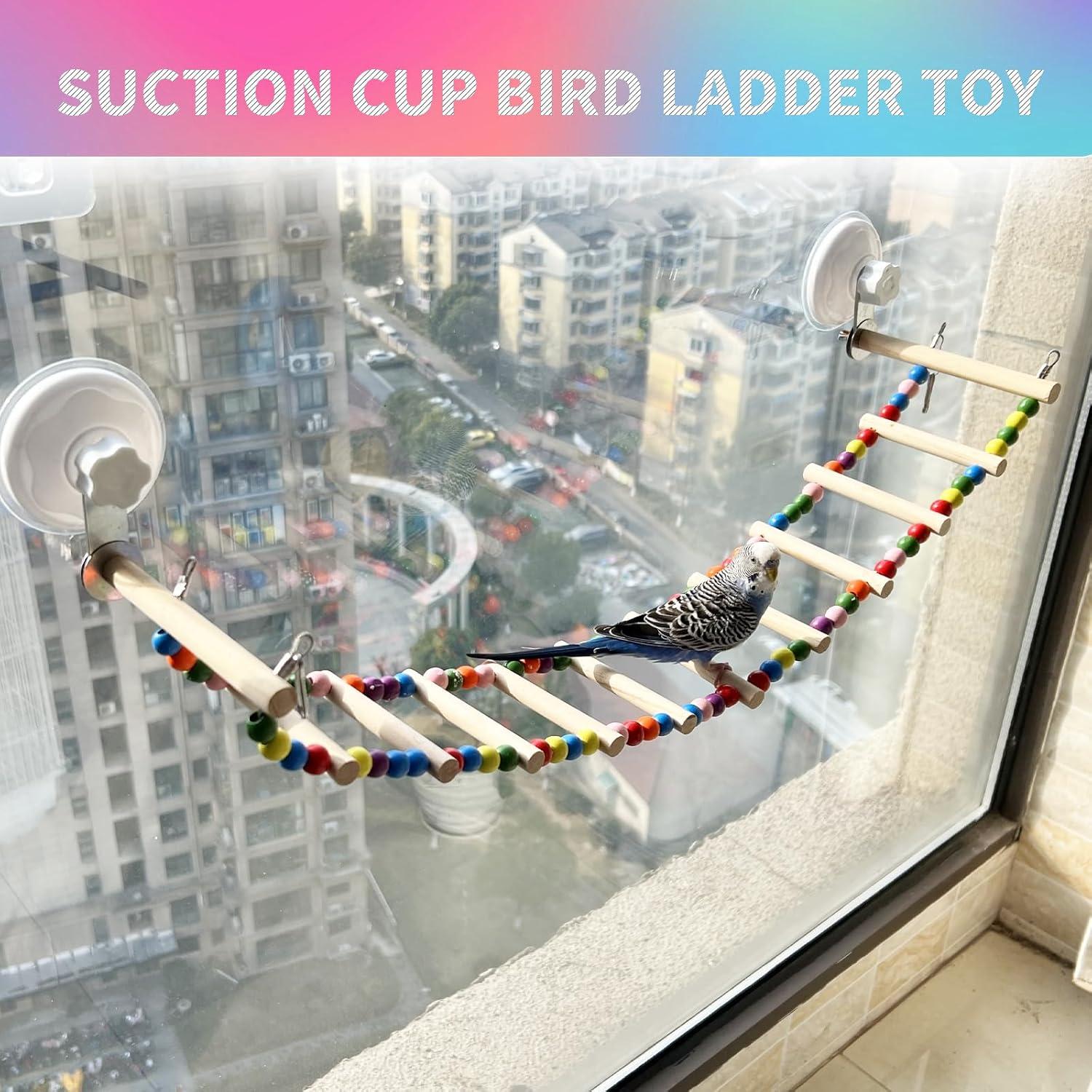 Escalera de Madera para Pájaros FlidRunest 65 cm Colorida