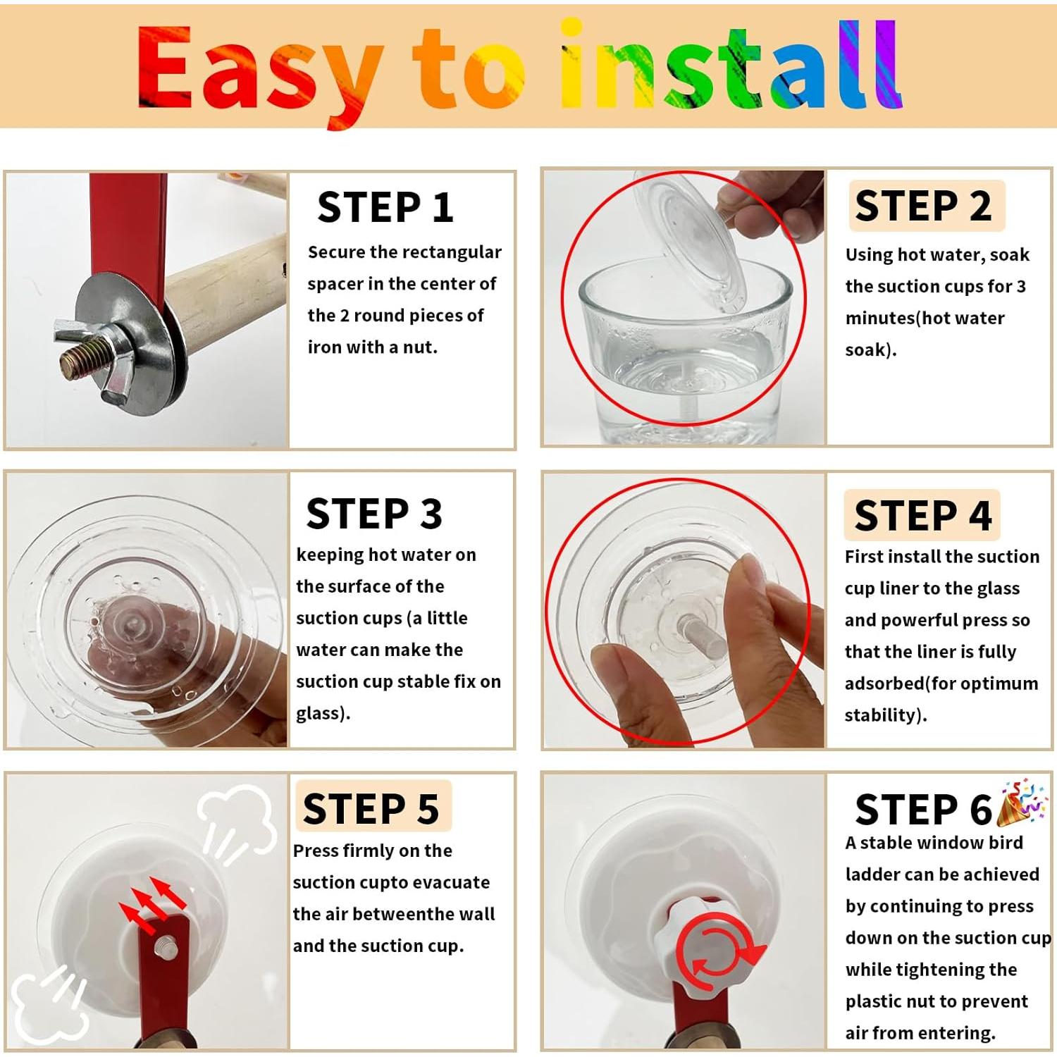 Escalera de Madera para Pájaros FlidRunest 65 cm Colorida