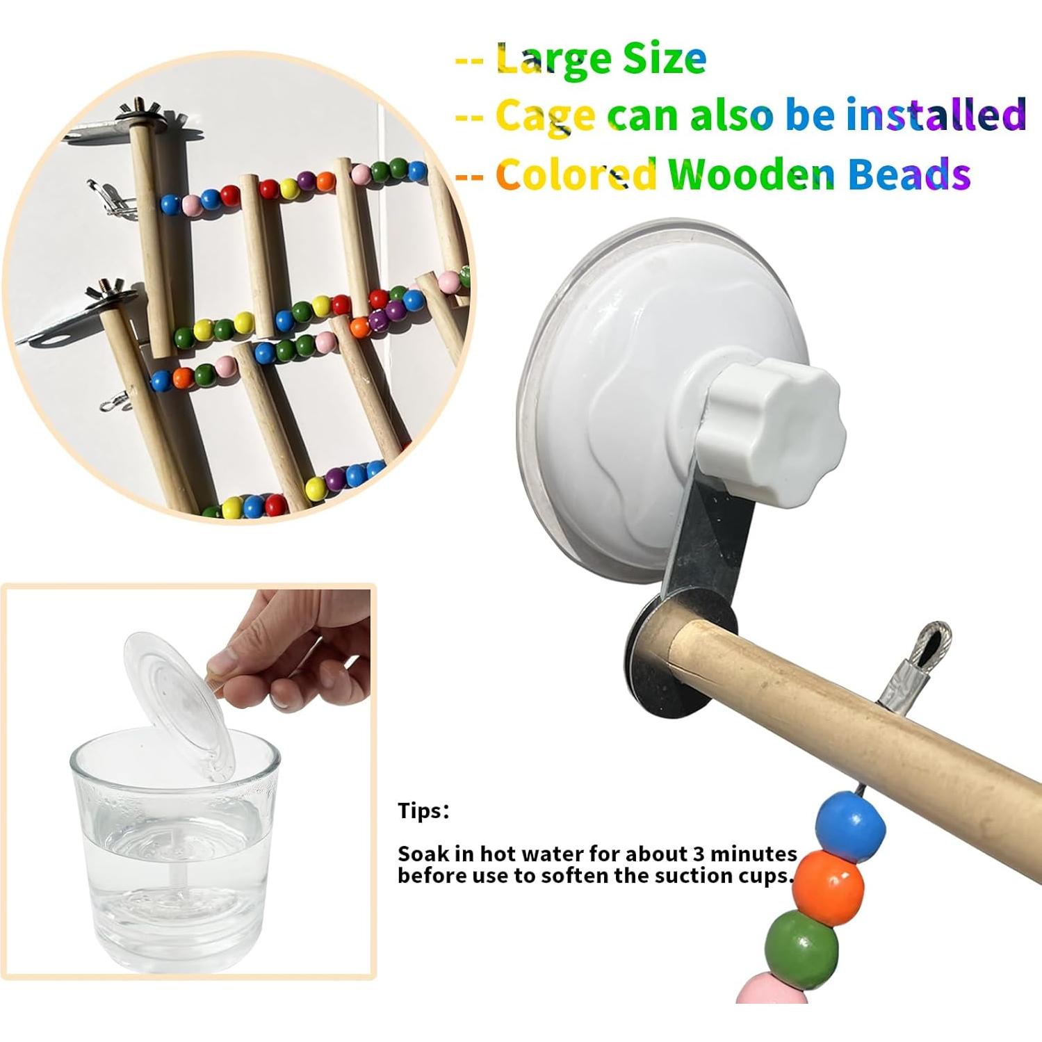 Escalera de Madera para Pájaros FlidRunest 65 cm Colorida