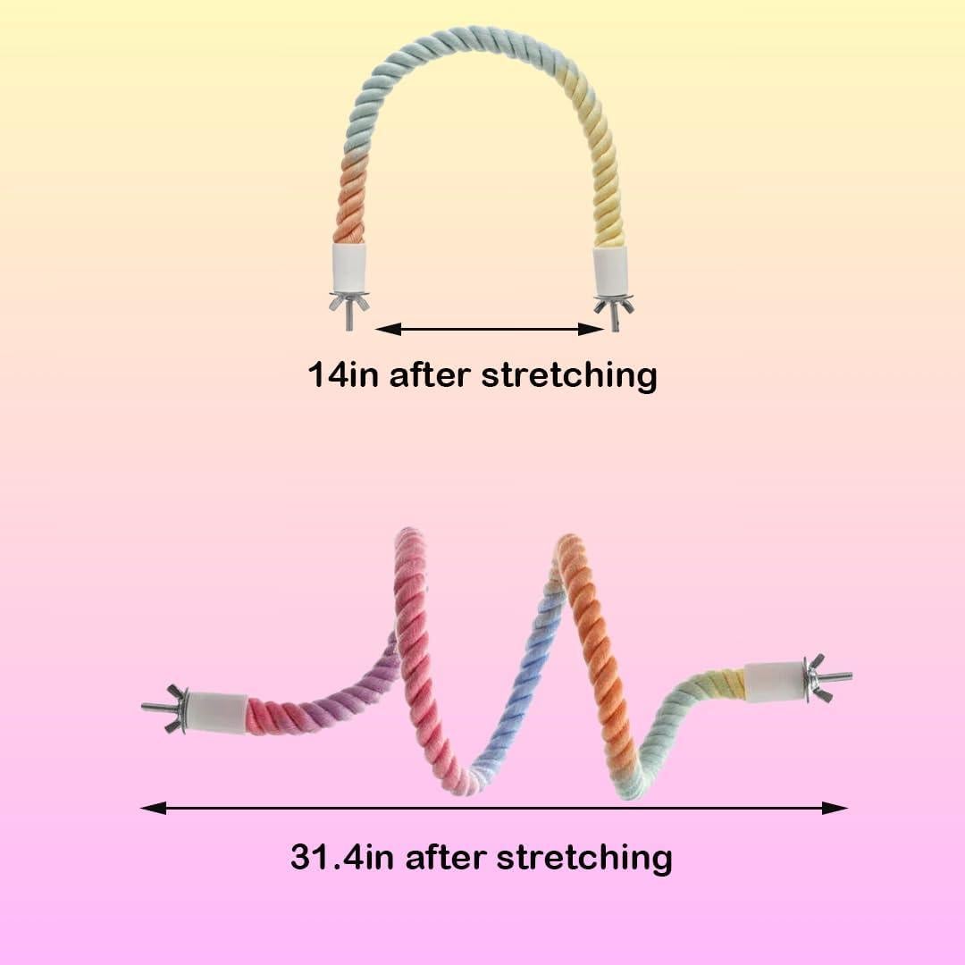Perchas de Cuerda para Pájaros Nopikku 2 Pcs 35.6 cm y 79.9 cm