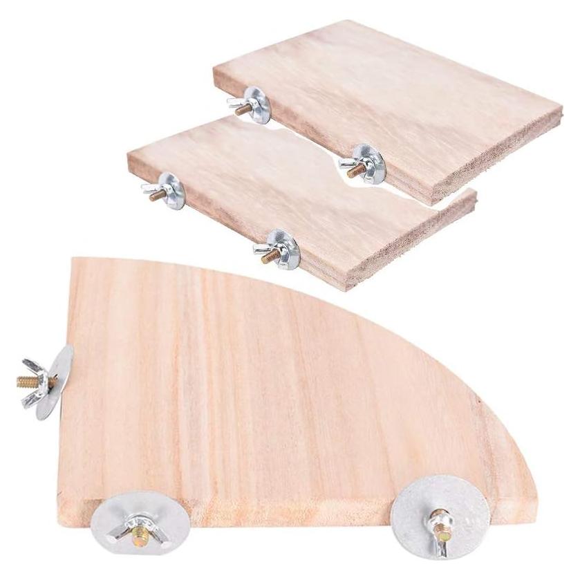 Perchera de Madera Natural Dream-Wonderland para Loros y Pequeños Animales