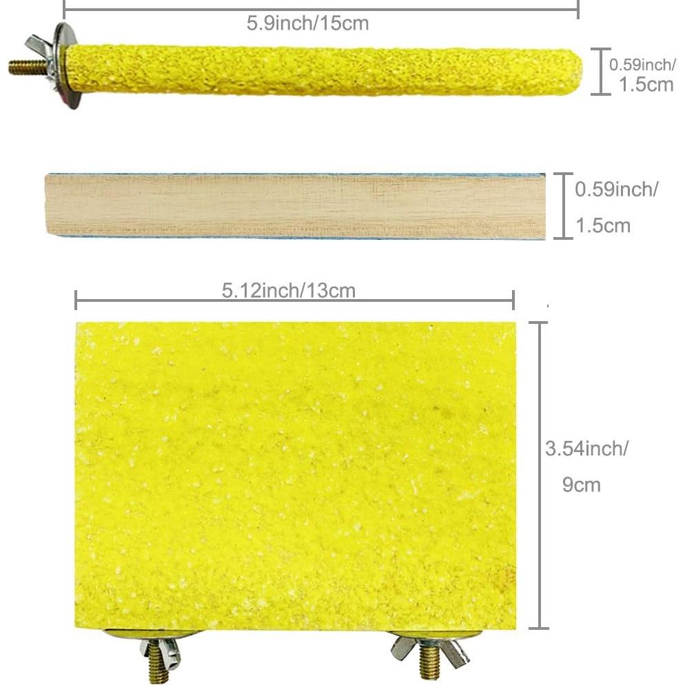 Hamiledyi Juguete de Percha para Aves 6 Piezas Madera 13x9cm