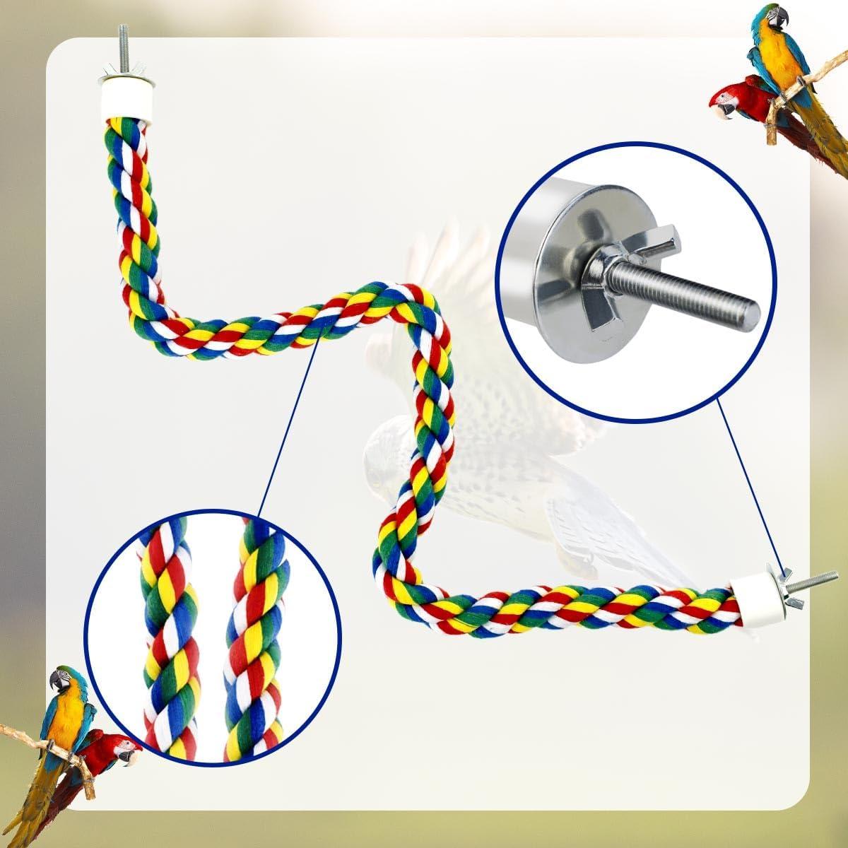 Percha de Cuerda para Aves Yuntop 60 cm - Columpio Colorido