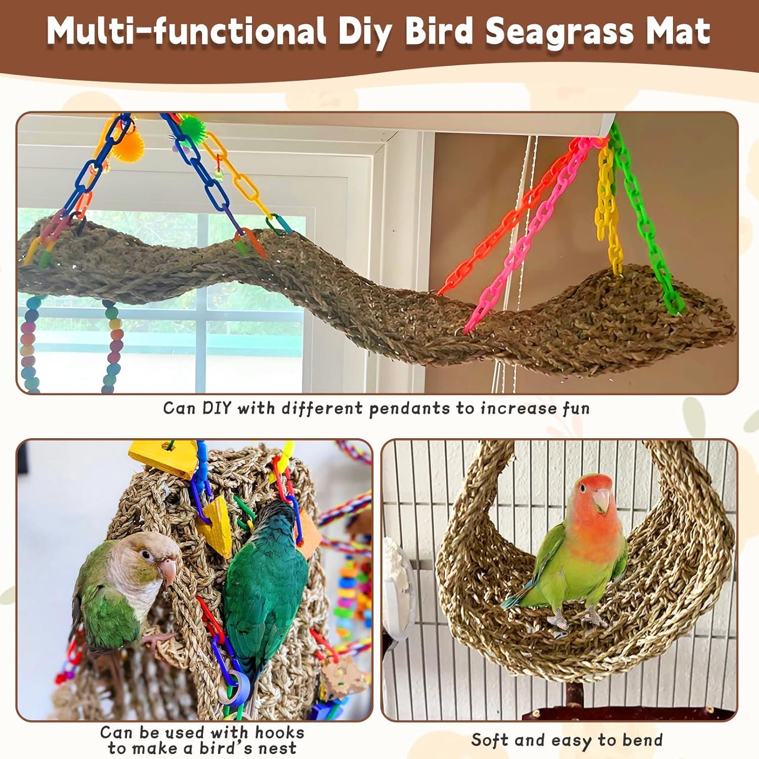 Alfombra de Hierba Marina para Aves Kathson 75x18 cm 2 Pcs