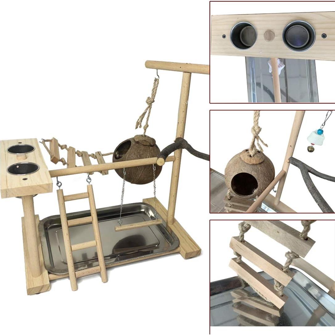 Parque de Aves Hamiledyi Soporte de Juego para Periquitos 38x24x41cm