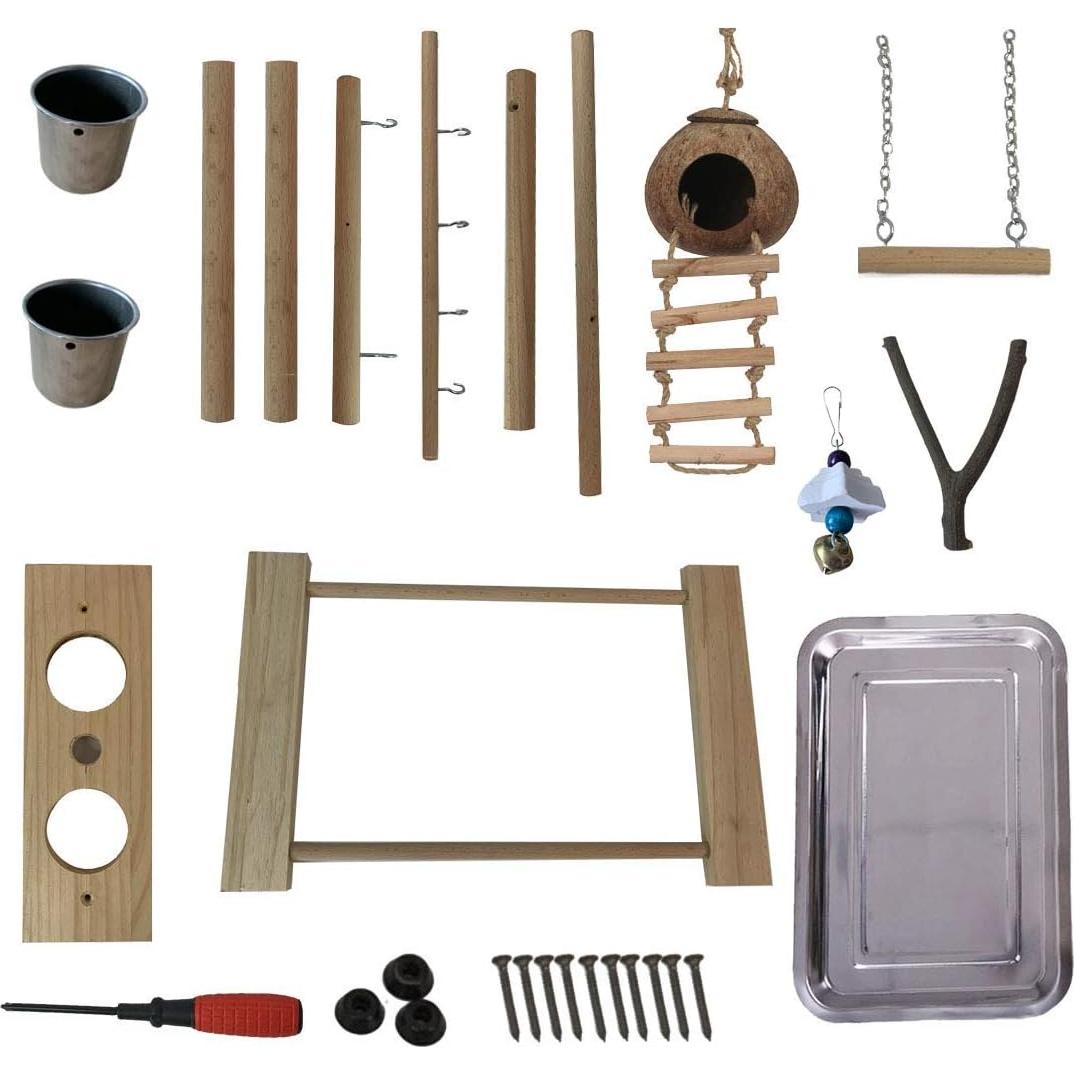 Parque de Aves Hamiledyi Soporte de Juego para Periquitos 38x24x41cm