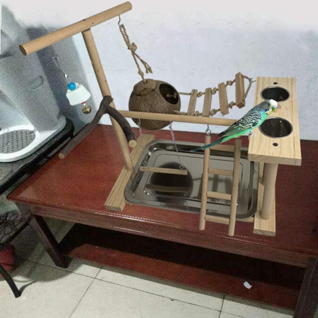 Parque de Aves Hamiledyi Soporte de Juego para Periquitos 38x24x41cm