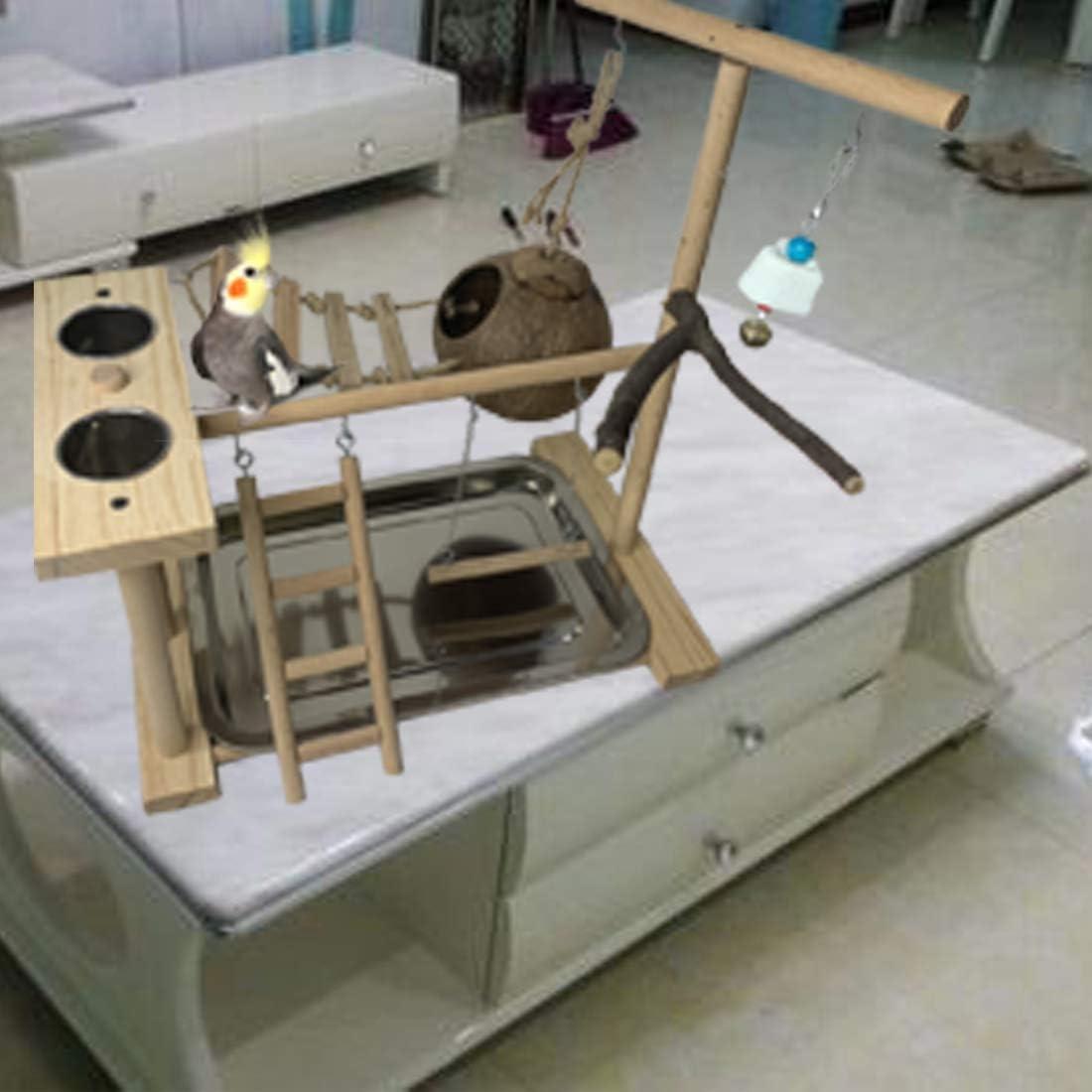 Parque de Aves Hamiledyi Soporte de Juego para Periquitos 38x24x41cm