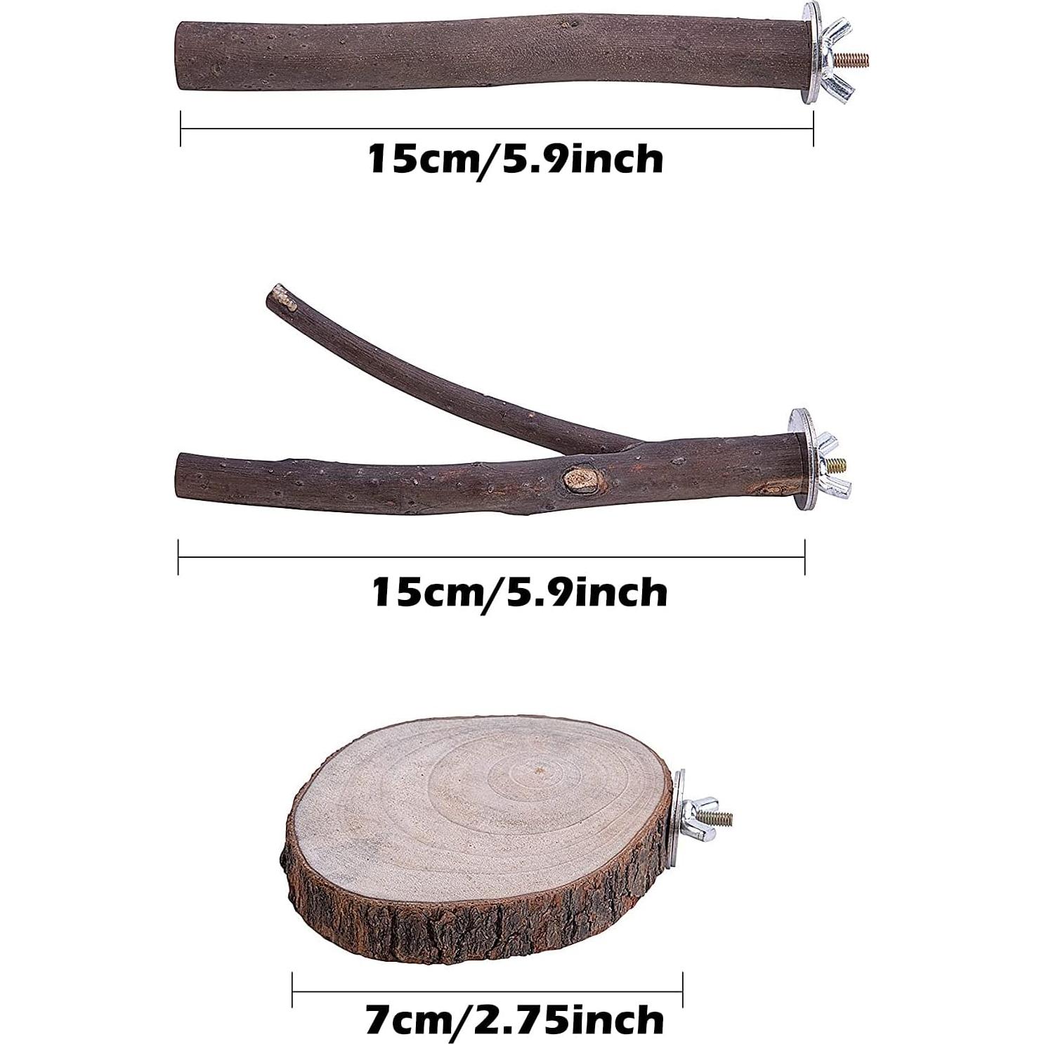 Soporte para Percha de Pájaro de Madera Natural Deloky 8 PCS