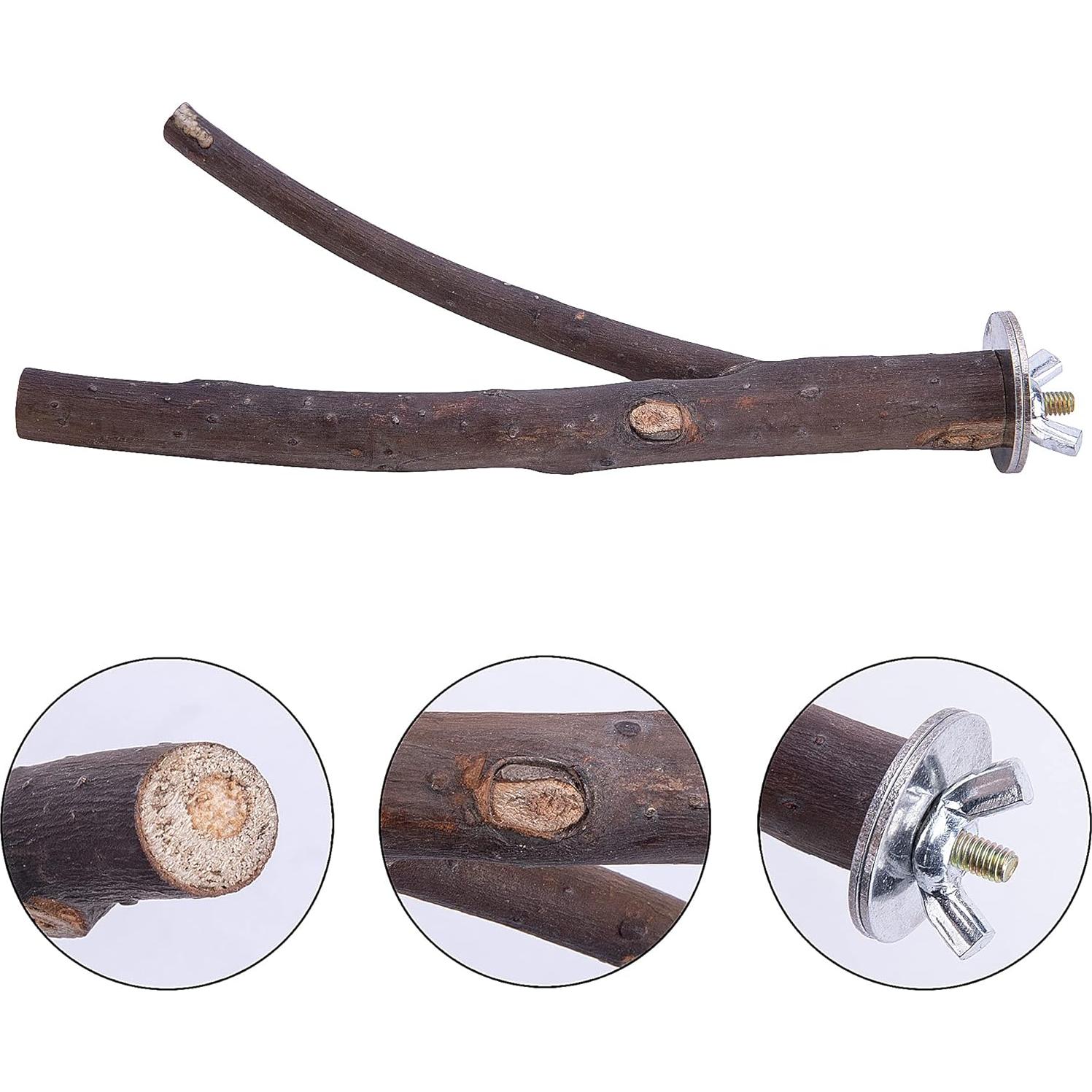 Soporte para Percha de Pájaro de Madera Natural Deloky 8 PCS