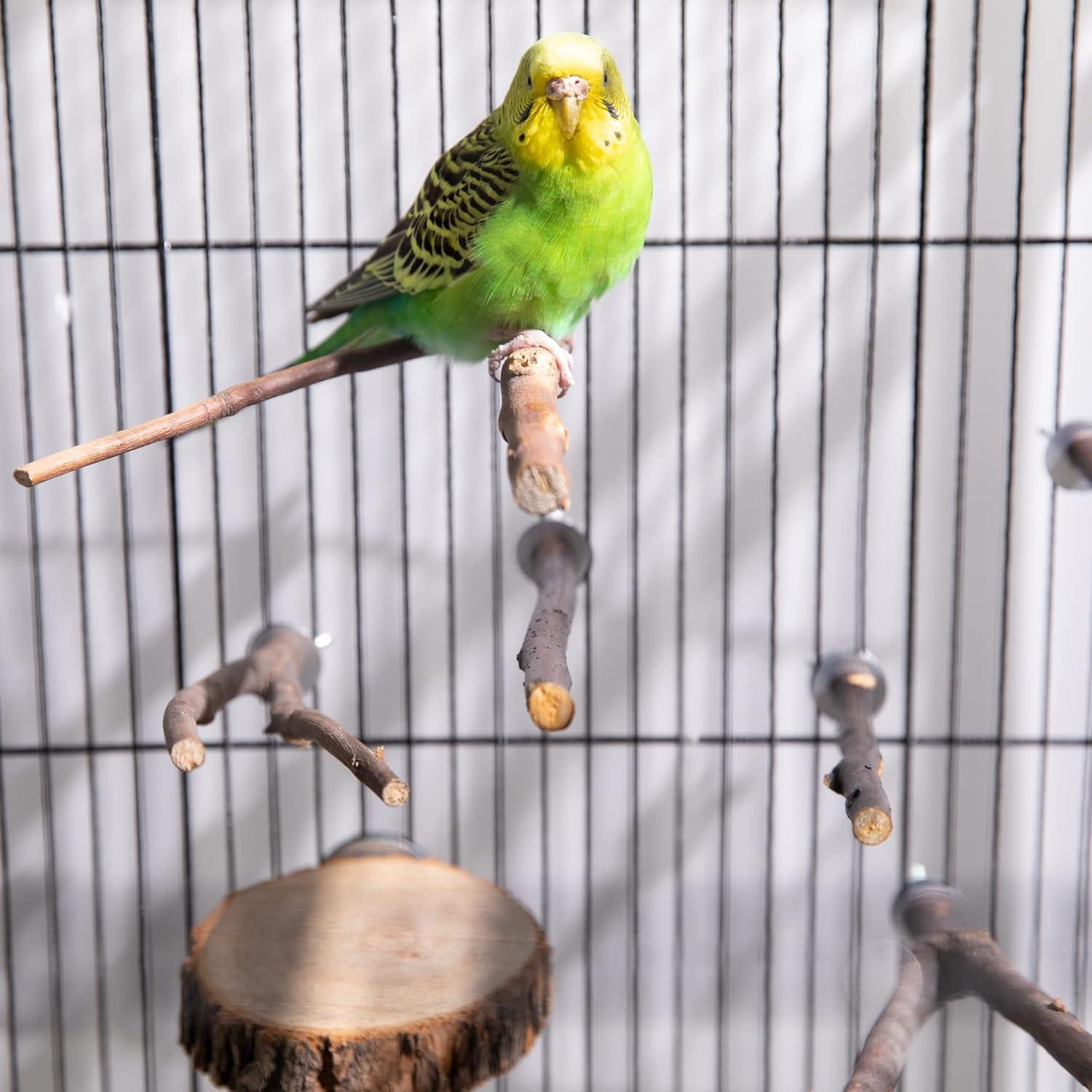 Soporte para Percha de Pájaro de Madera Natural Deloky 8 PCS