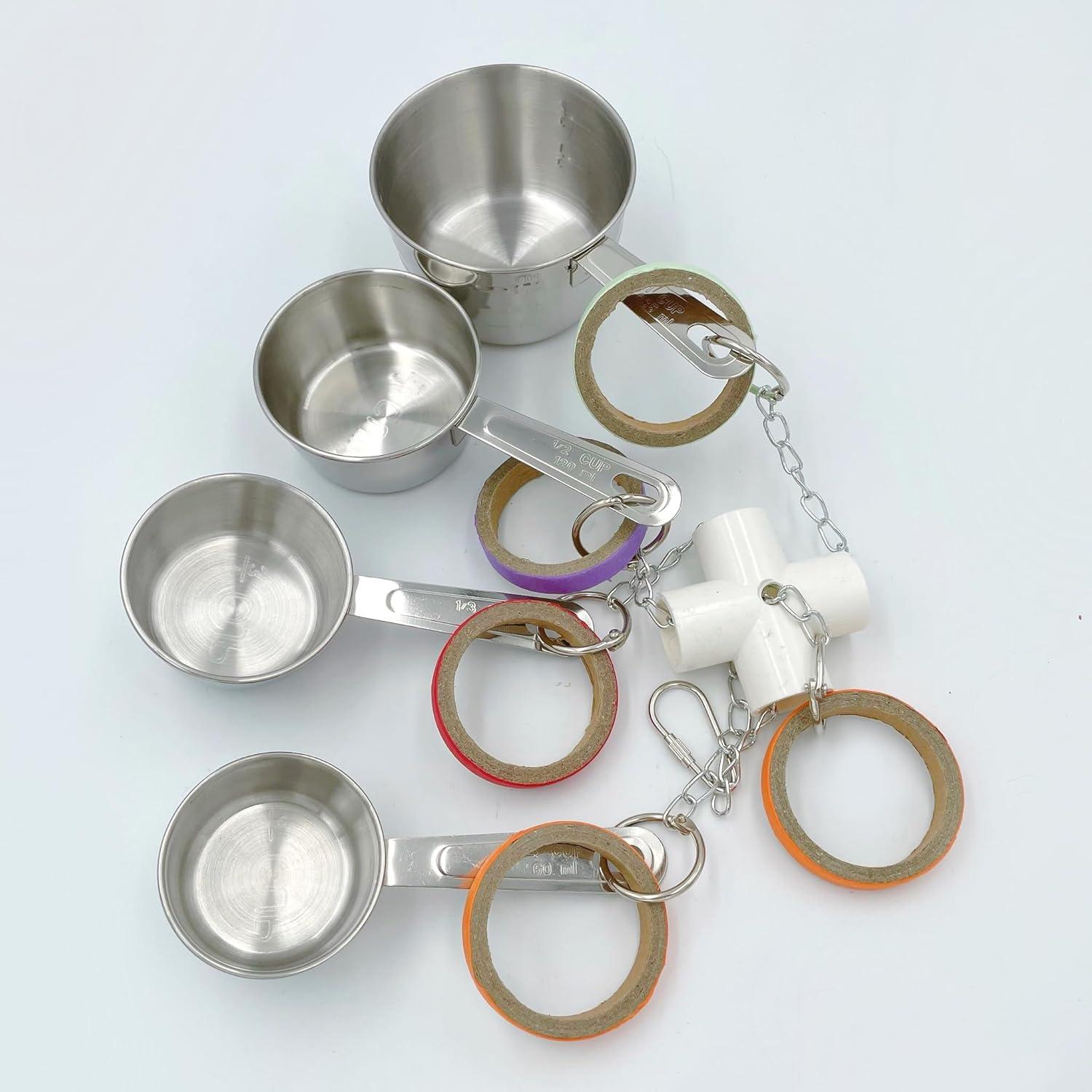 Juguete para Aves Loros GILYGI con Tazas de Acero Inoxidable