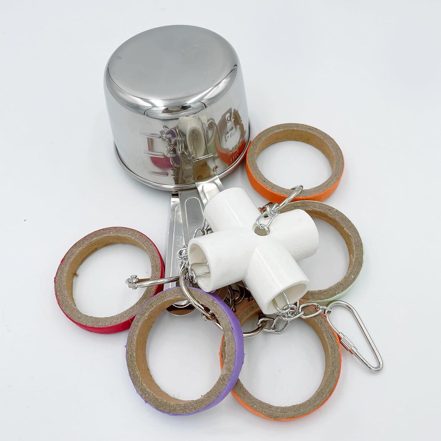 Juguete para Aves Loros GILYGI con Tazas de Acero Inoxidable