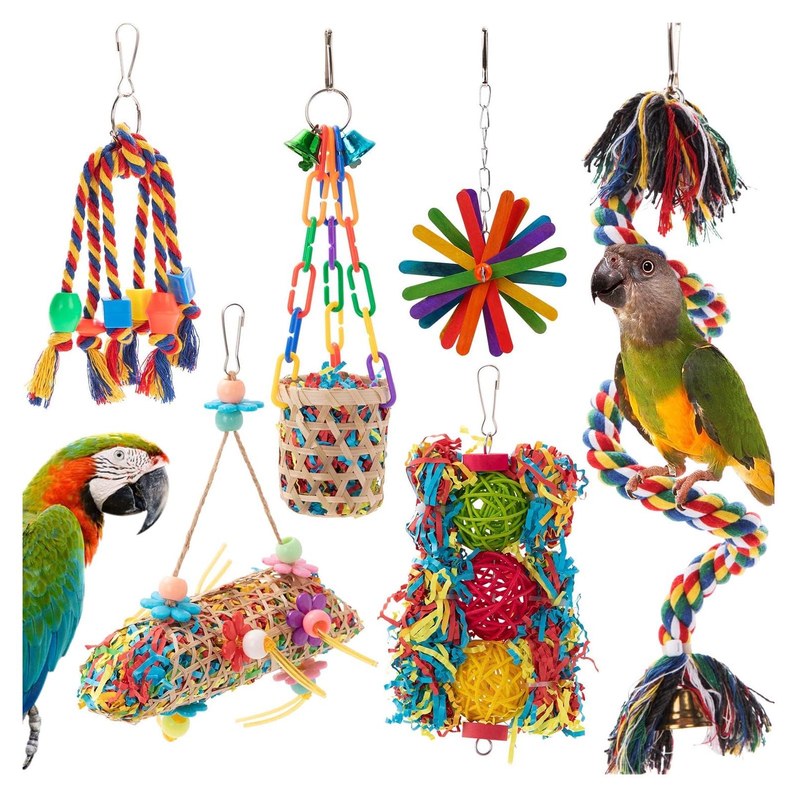 Juguetes para Aves RLRICH 6 Piezas Masticar y Desgaste