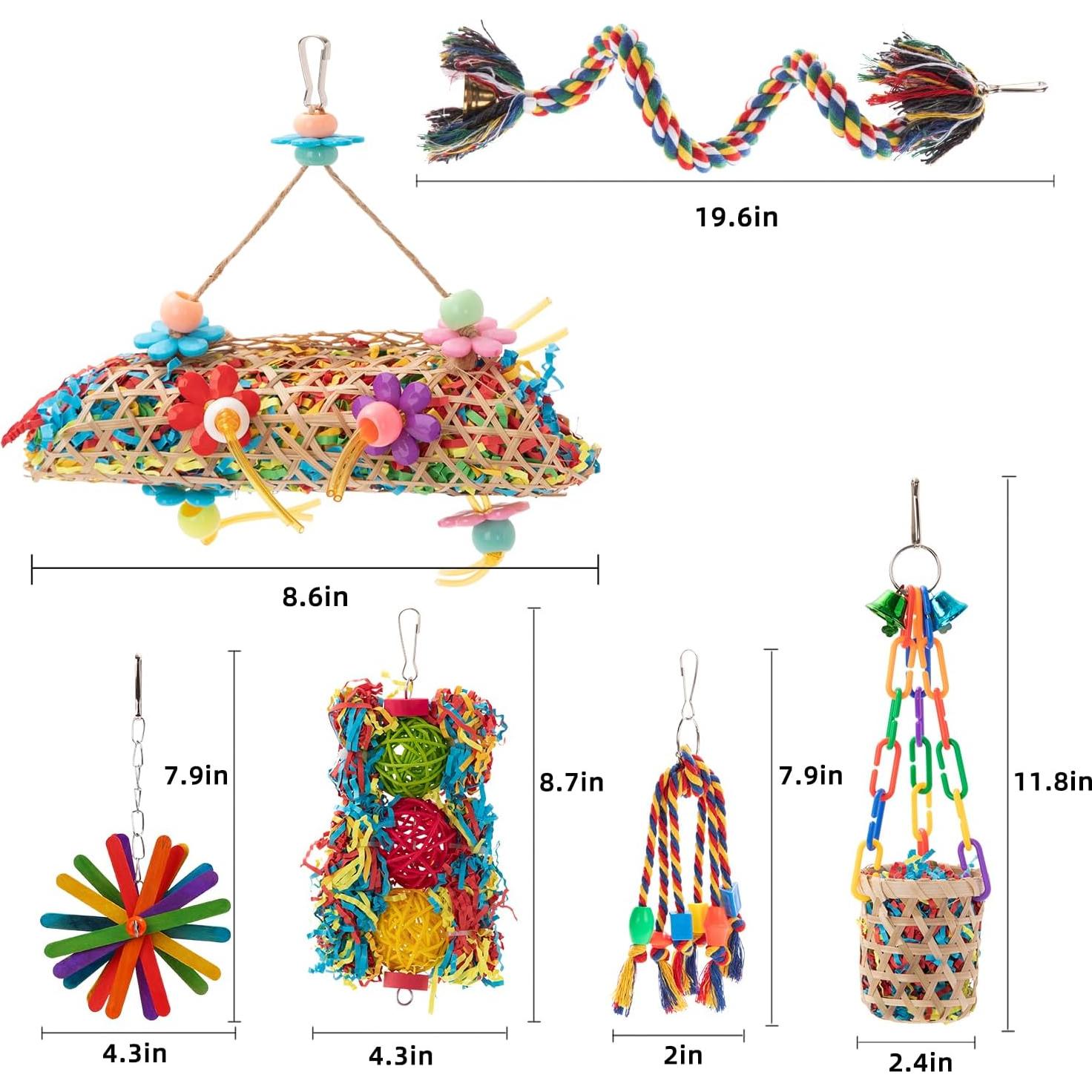 Juguetes para Aves RLRICH 6 Piezas Masticar y Desgaste