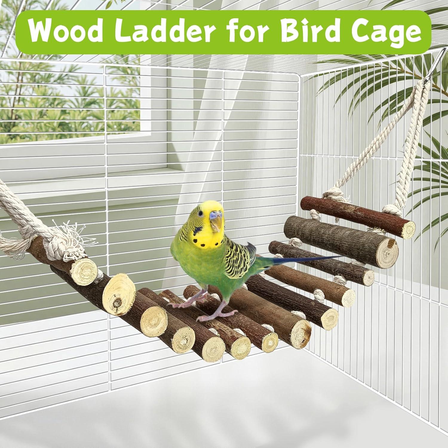 Escaleras de Cuerda de Madera BNOSDM 2 Pcs para Aves 60x10cm